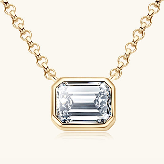 1 Carat Moissanite 925 Sterling Silver Pendant Necklace - Global Village Kailua Boutique