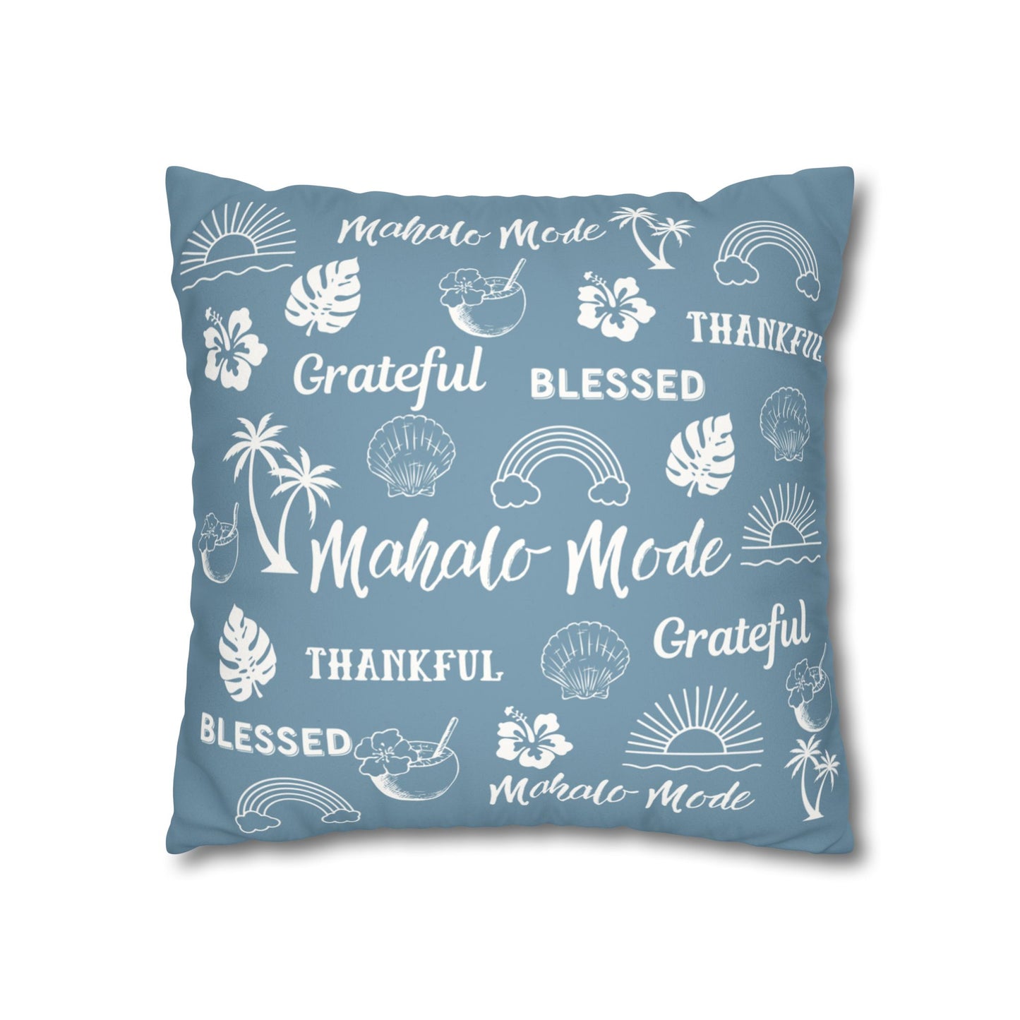 Faux Suede Square Pillow Mahalo Mode Dusty Blue (4 sizes)