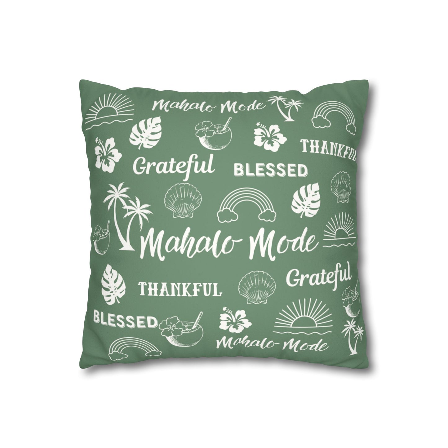 Faux Suede Square Pillow Mahalo Mode Sage (4 sizes)