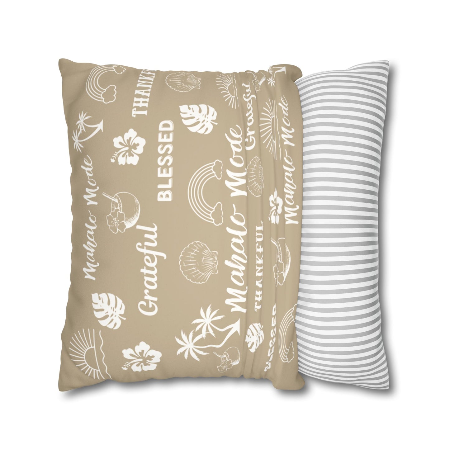 Faux Suede Square Pillow Mahalo Mode Tan (4 sizes)