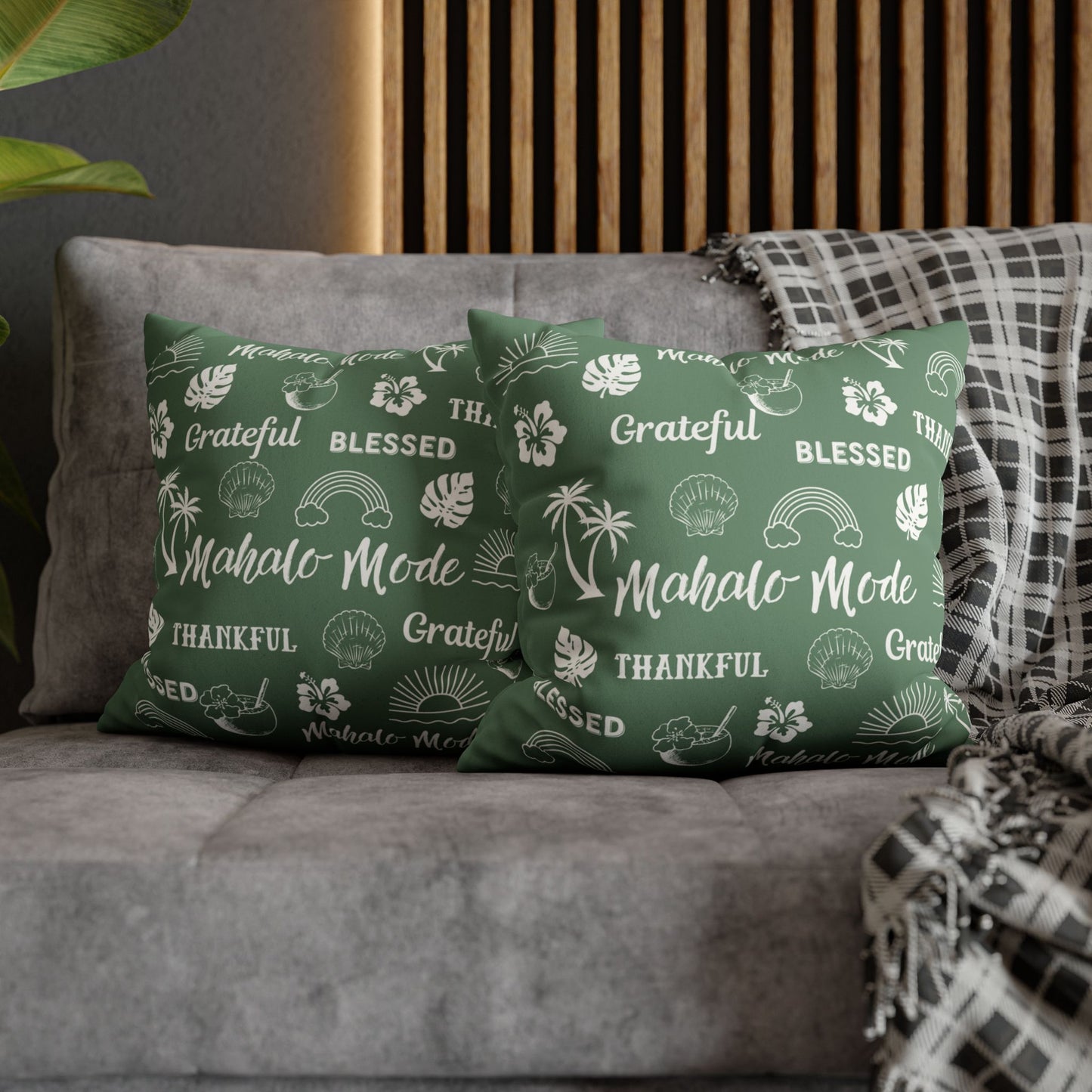 Faux Suede Square Pillow Mahalo Mode Sage (4 sizes)