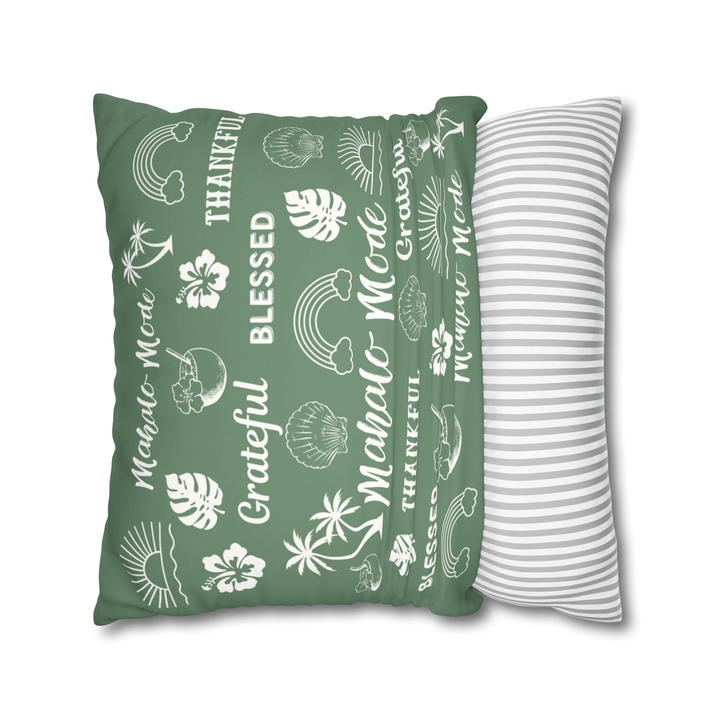 Faux Suede Square Pillow Mahalo Mode Sage (4 sizes)