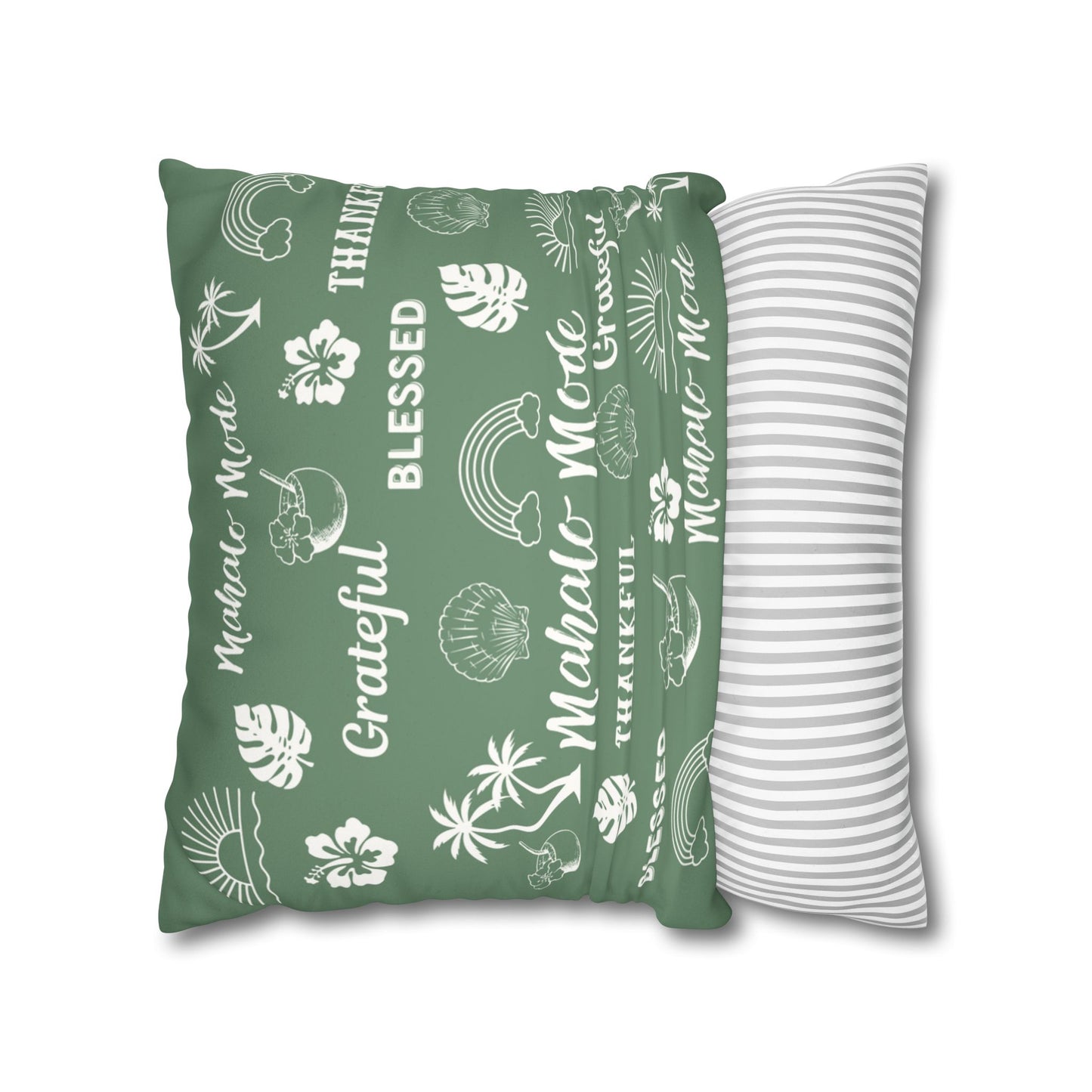 Faux Suede Square Pillow Mahalo Mode Sage (4 sizes)