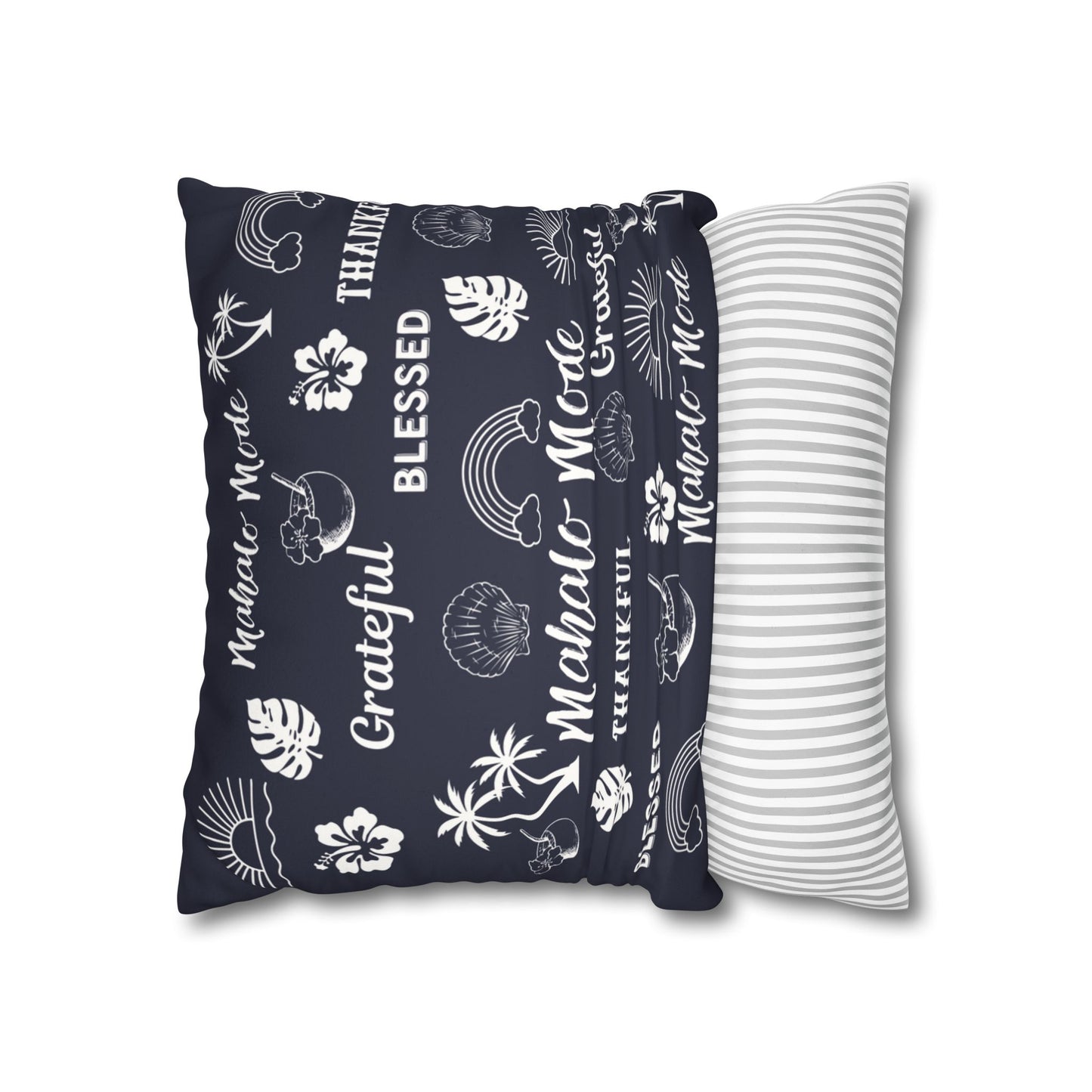 Faux Suede Square Pillow Mahalo Mode Navy (4 sizes)