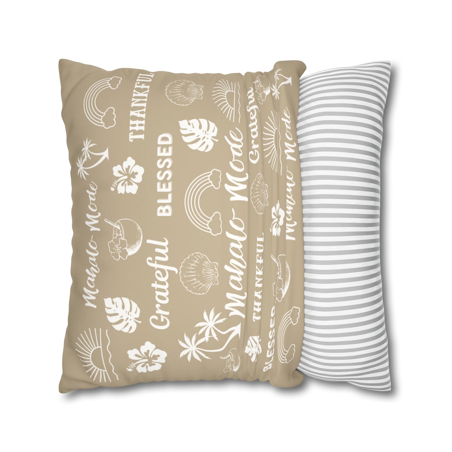 Faux Suede Square Pillow Mahalo Mode Tan (4 sizes)