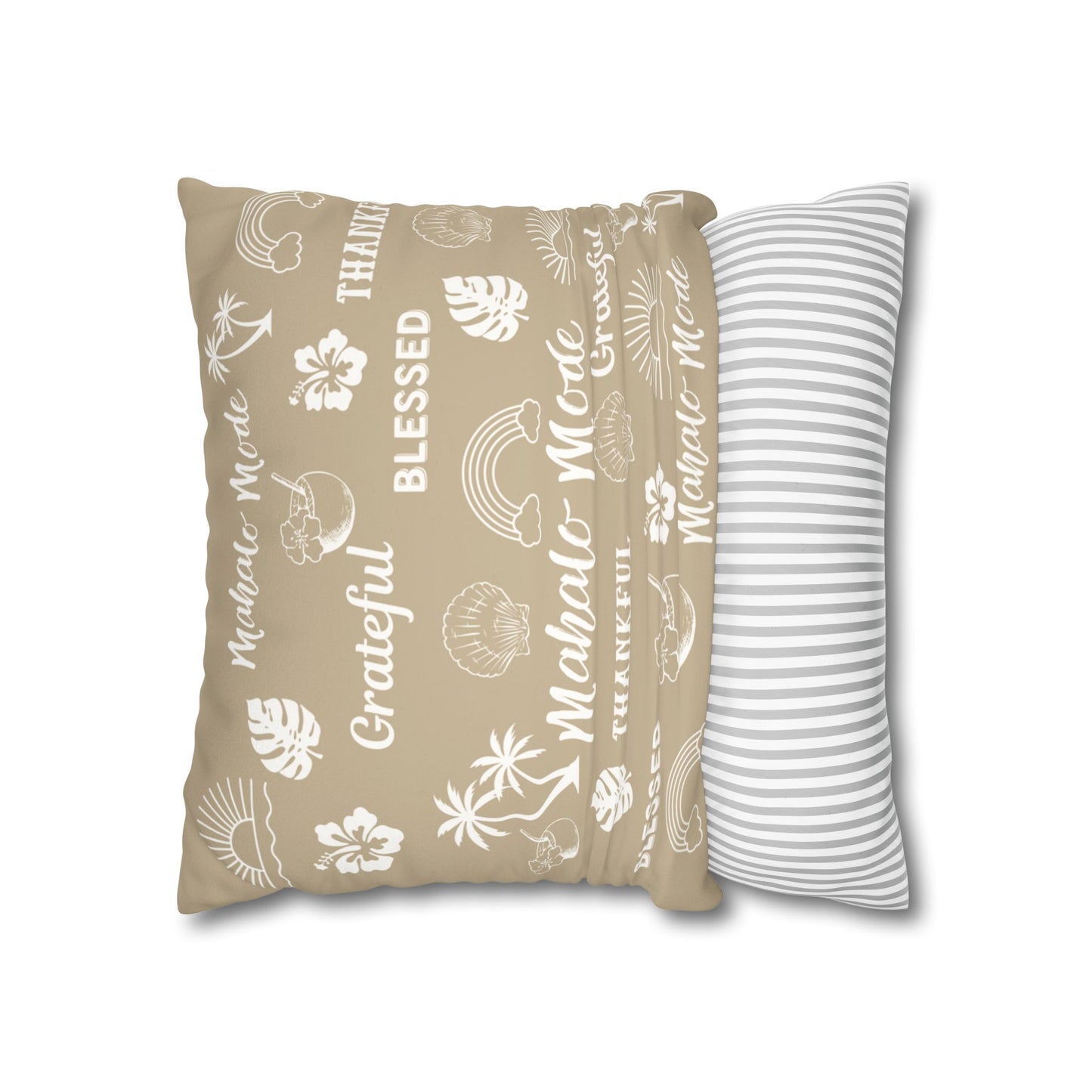 Faux Suede Square Pillow Mahalo Mode Tan (4 sizes)