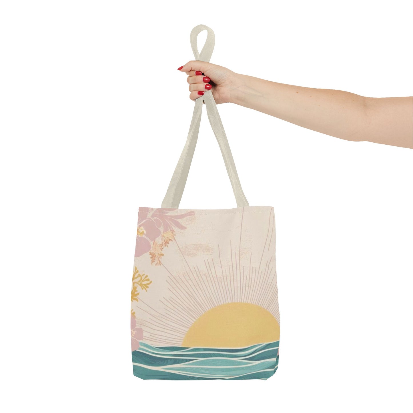 Sunrise Glow Floral Tote – Eco-Friendly Pastel Bag for Beach, Market & Everyday Style