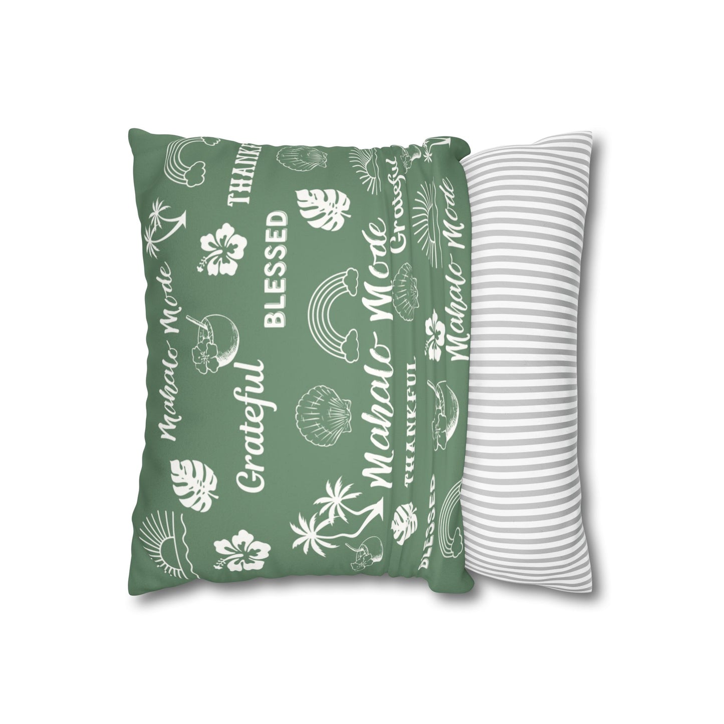 Faux Suede Square Pillow Mahalo Mode Sage (4 sizes)