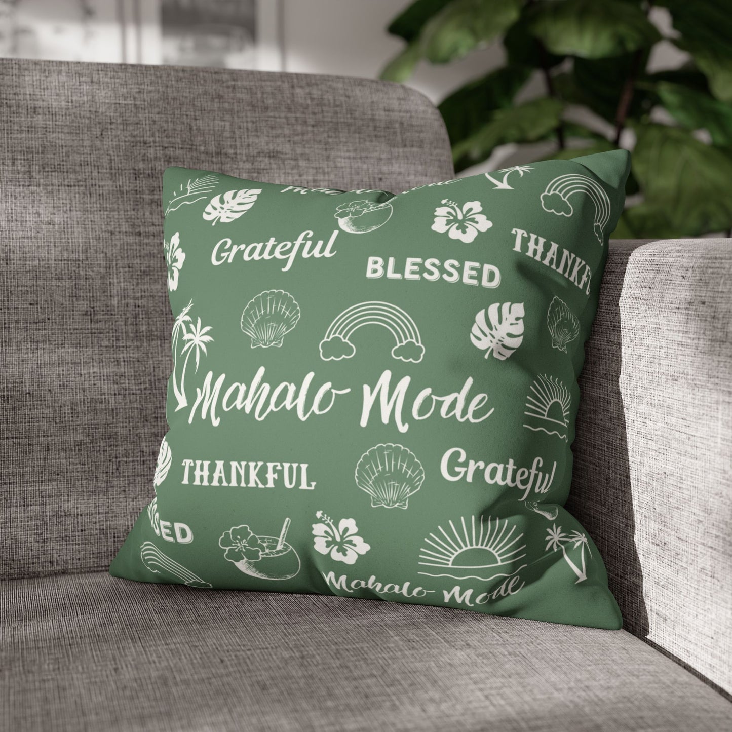 Faux Suede Square Pillow Mahalo Mode Sage (4 sizes)