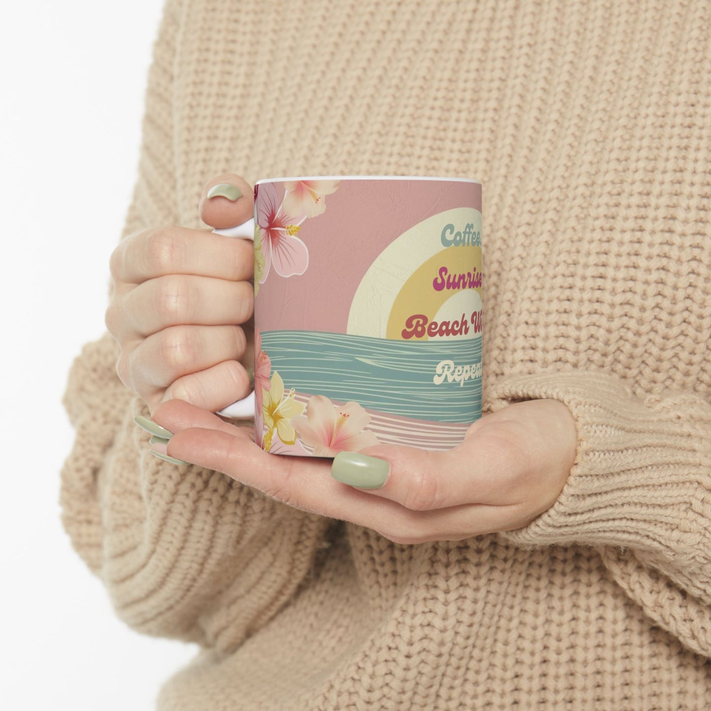 11oz Mug Coffee Sunrise Beach Walk Repeat