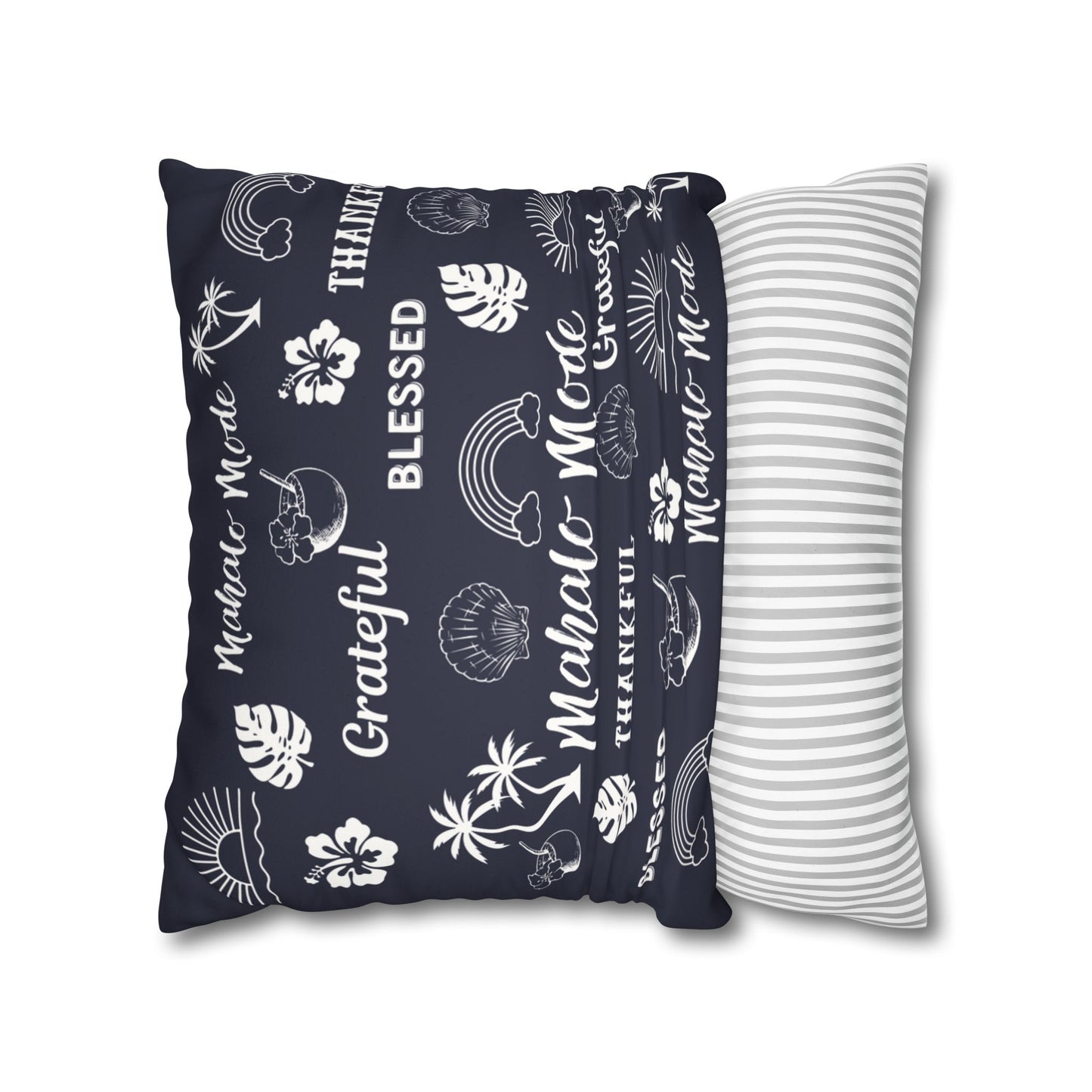 Faux Suede Square Pillow Mahalo Mode Navy (4 sizes)