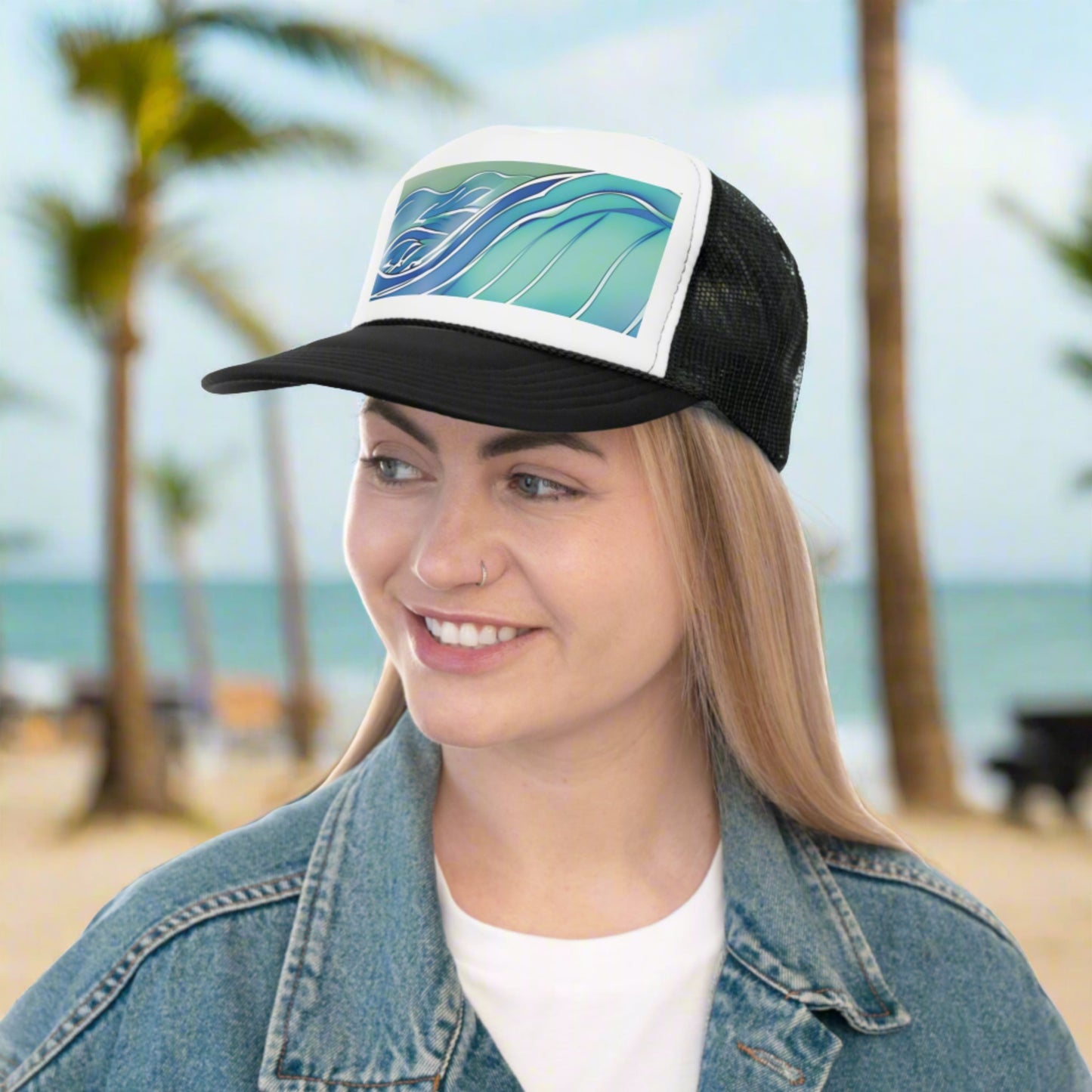 Trucker Cap Watercolor Wave