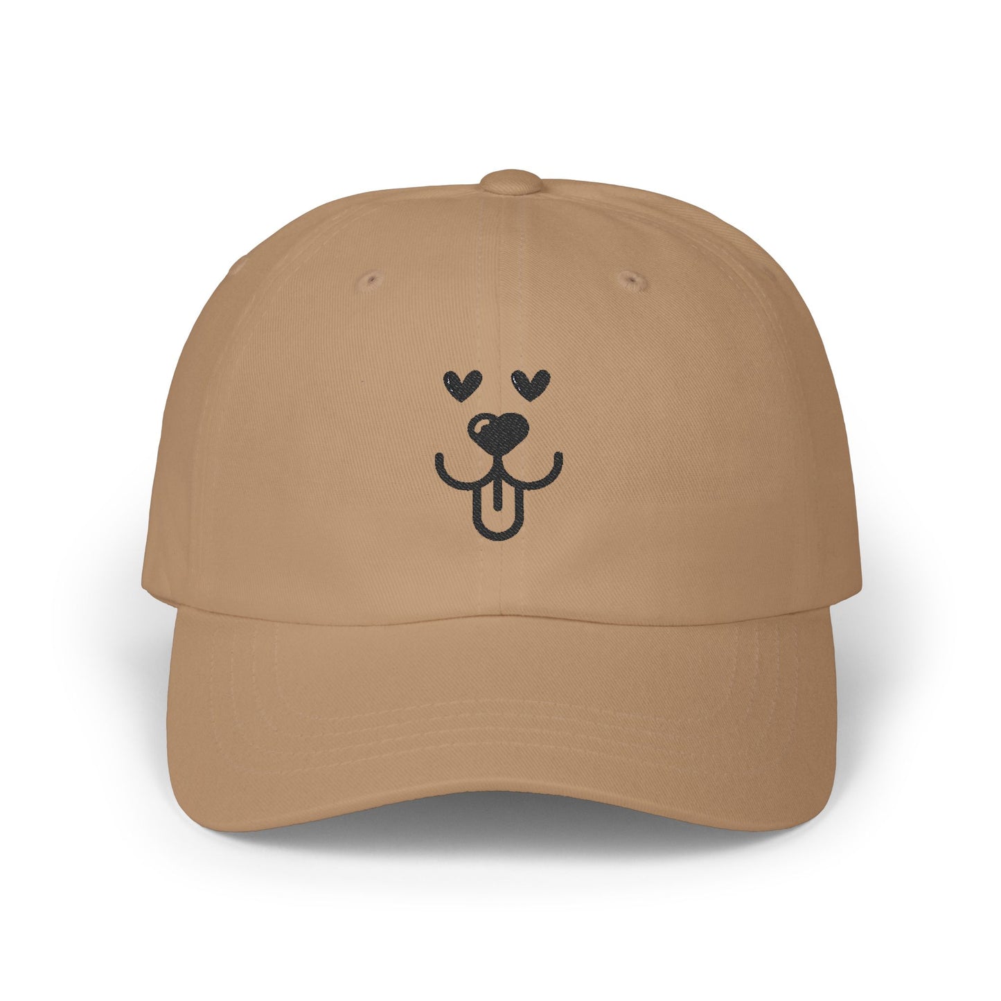 Dad Cap Embroidered Heart Eyes Dog