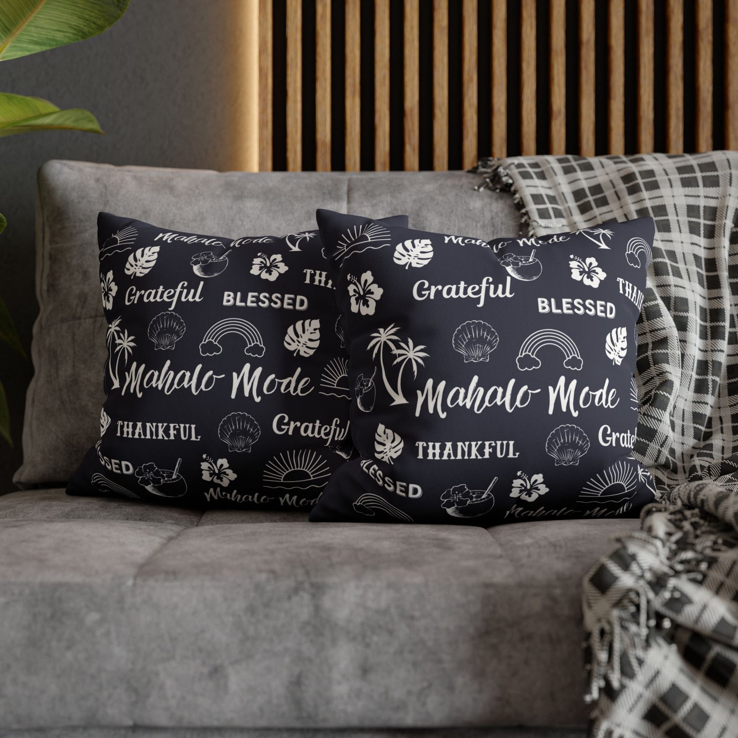Faux Suede Square Pillow Mahalo Mode Navy (4 sizes)