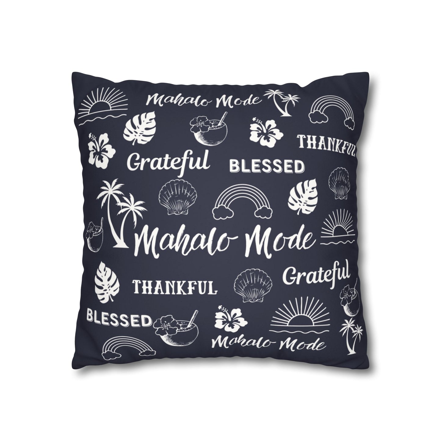 Faux Suede Square Pillow Mahalo Mode Navy (4 sizes)