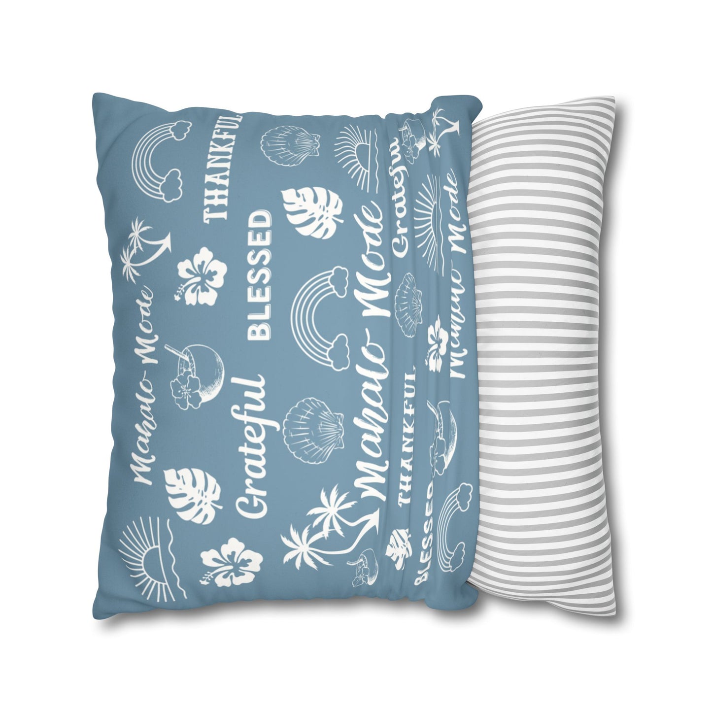 Faux Suede Square Pillow Mahalo Mode Dusty Blue (4 sizes)