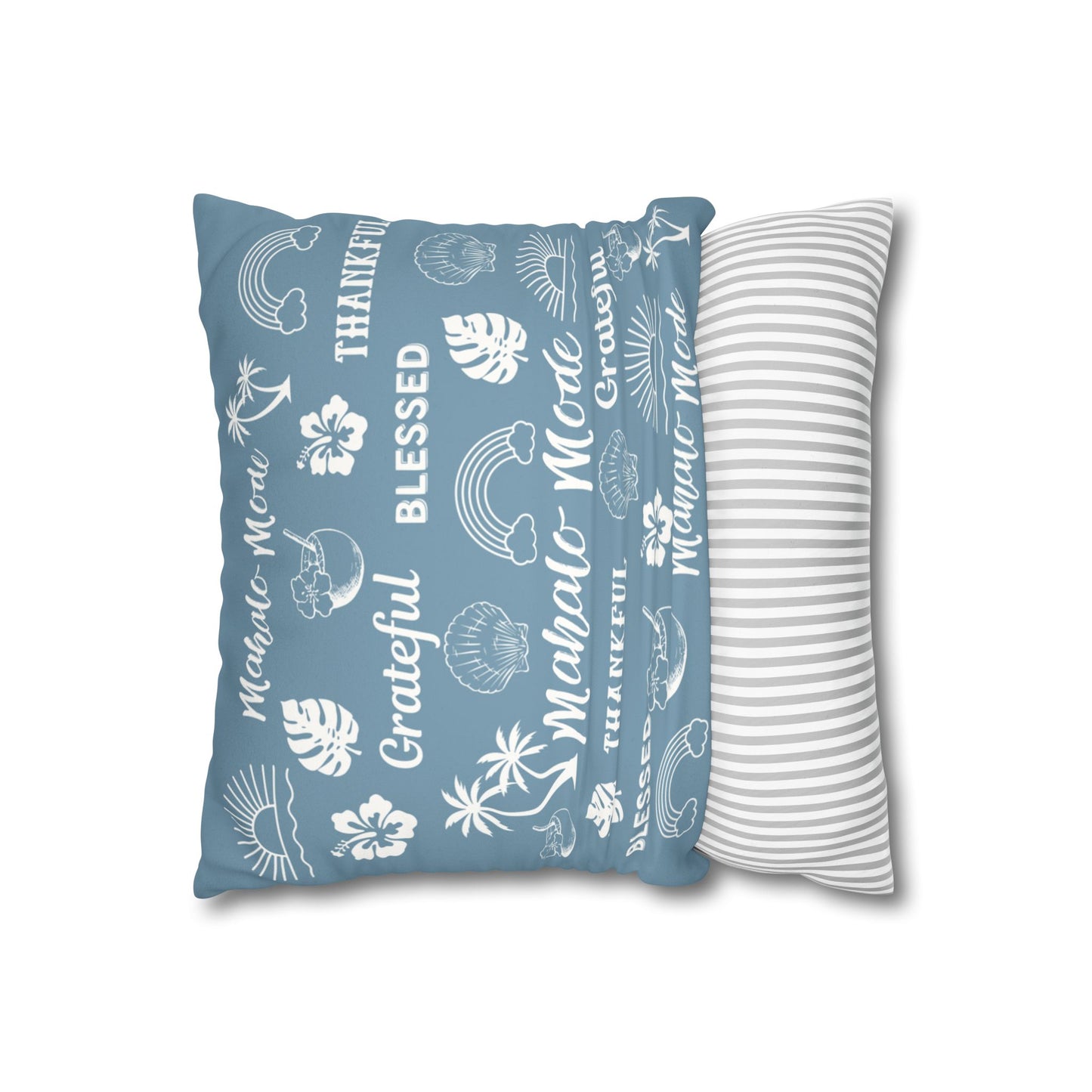 Faux Suede Square Pillow Mahalo Mode Dusty Blue (4 sizes)