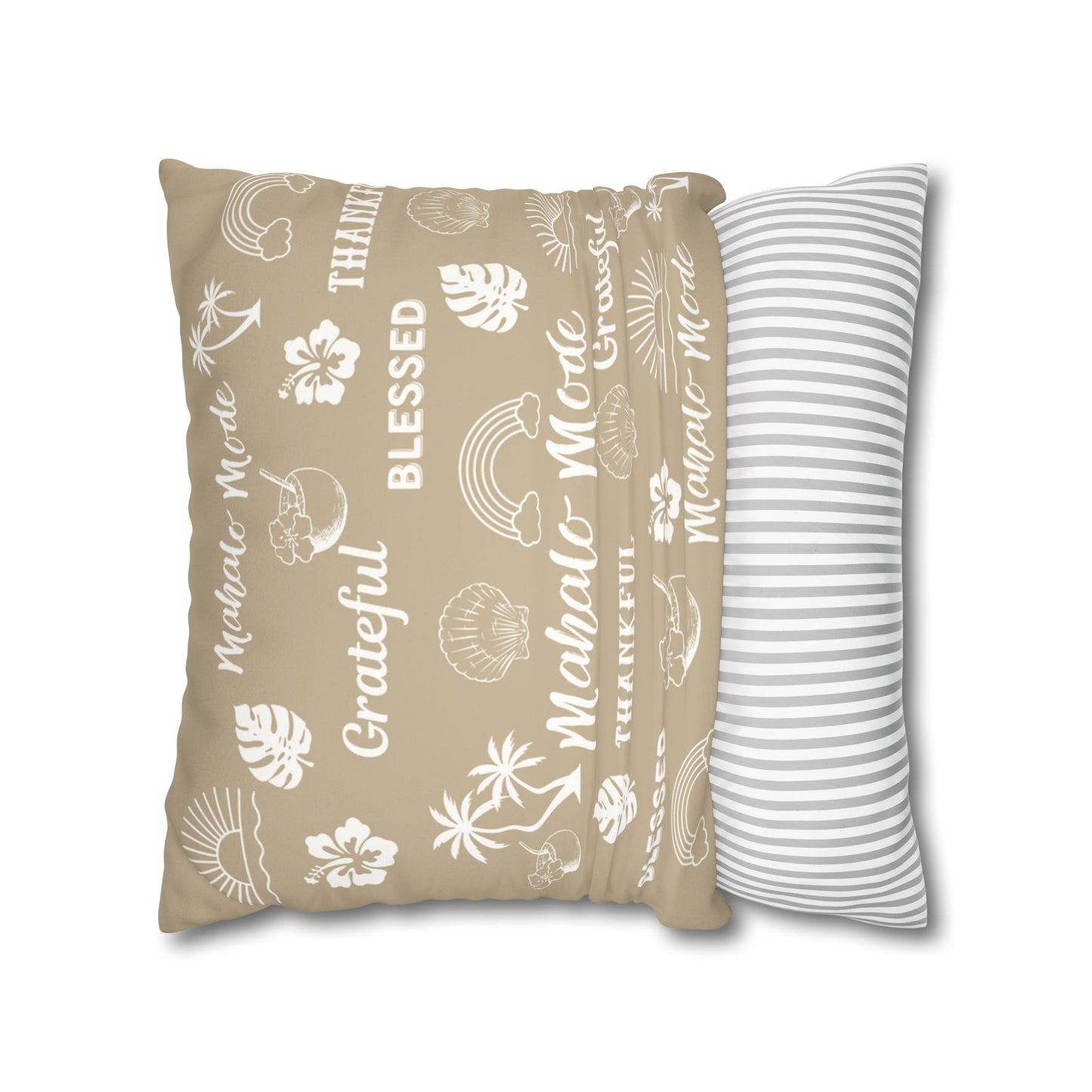 Faux Suede Square Pillow Mahalo Mode Tan (4 sizes)