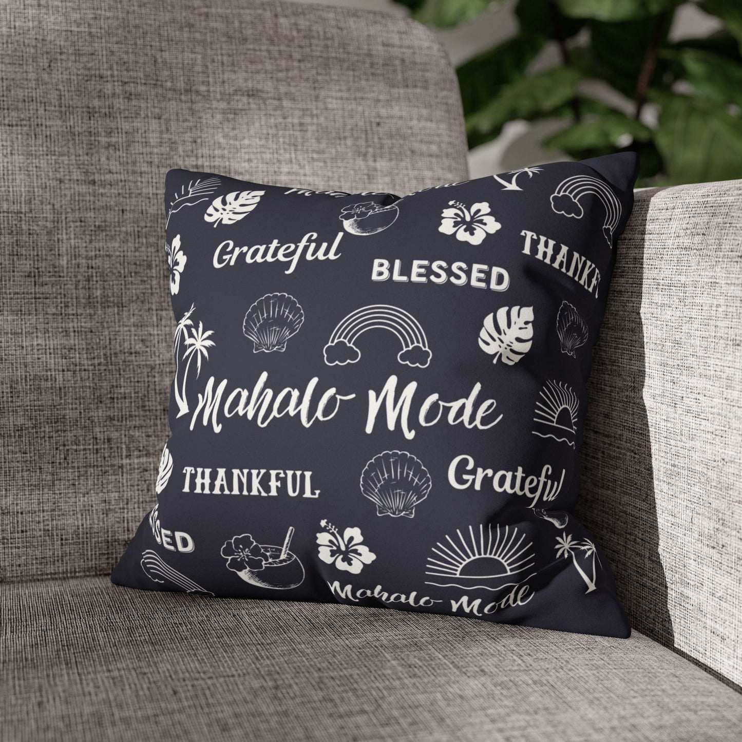 Faux Suede Square Pillow Mahalo Mode Navy (4 sizes)