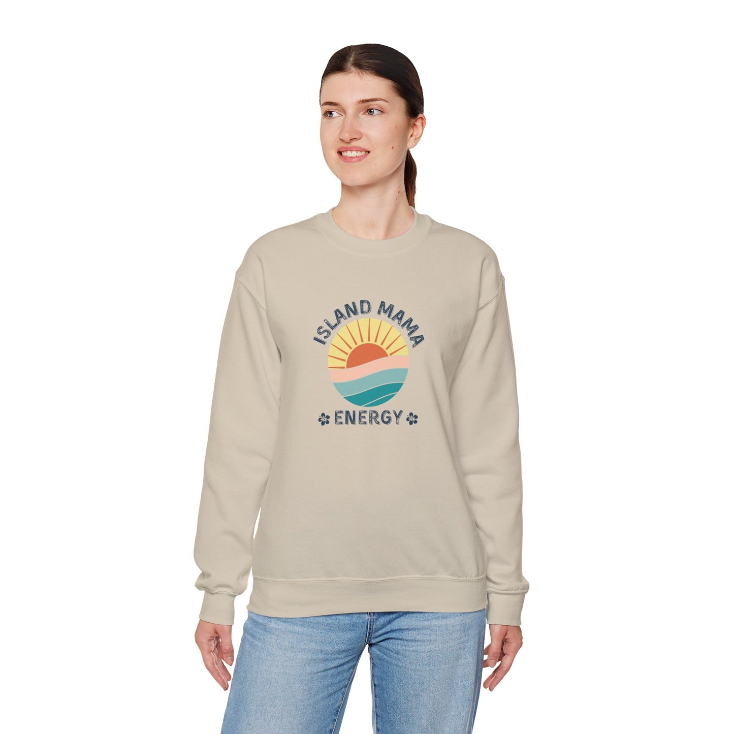 Island Mama Energy Sweatshirt – Sun, Surf, and Aloha Vibes
