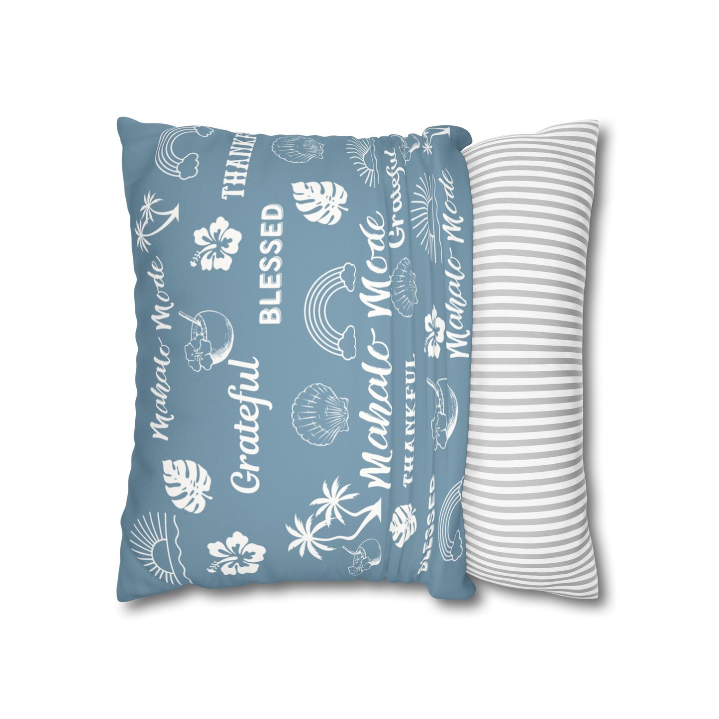 Faux Suede Square Pillow Mahalo Mode Dusty Blue (4 sizes)