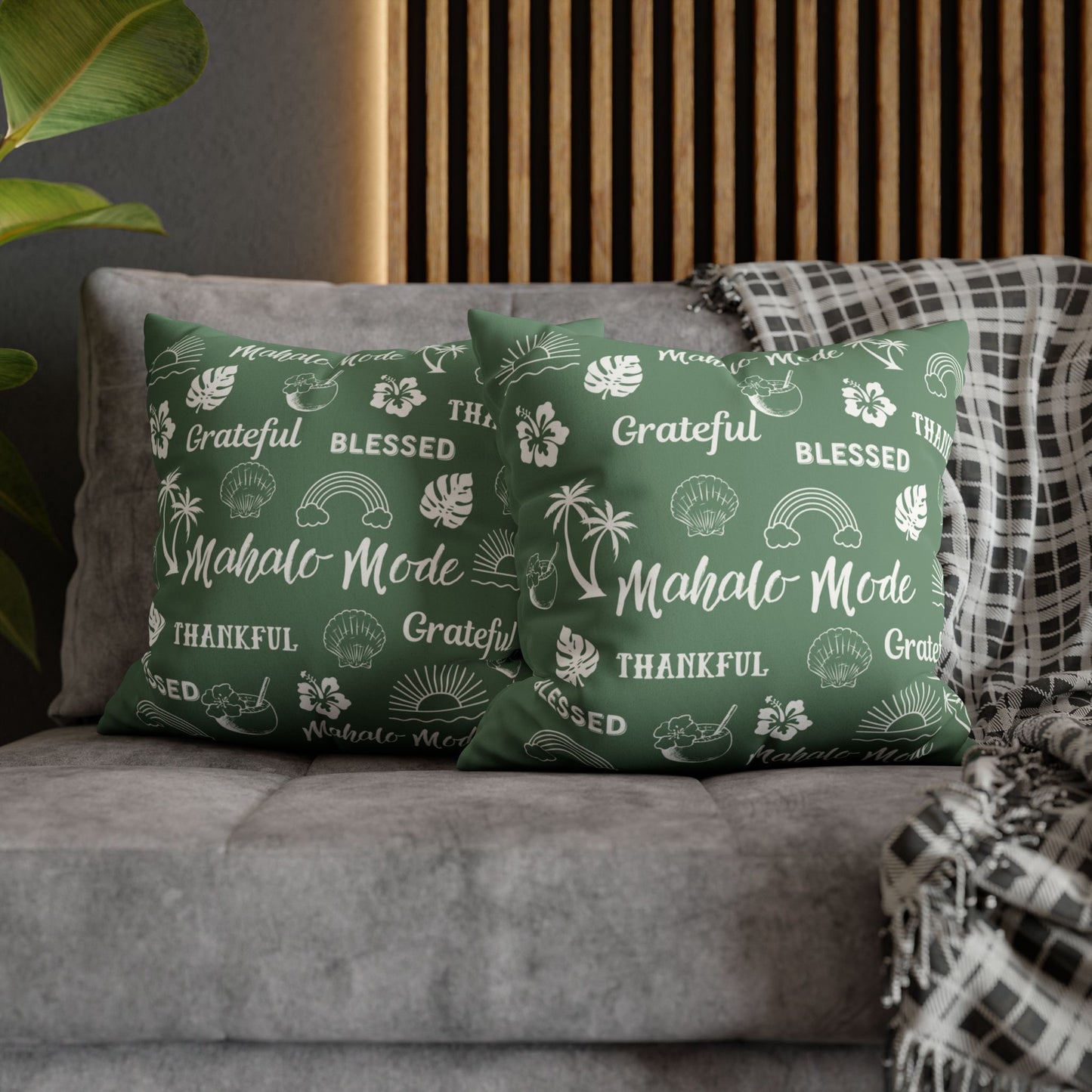 Faux Suede Square Pillow Mahalo Mode Sage (4 sizes)