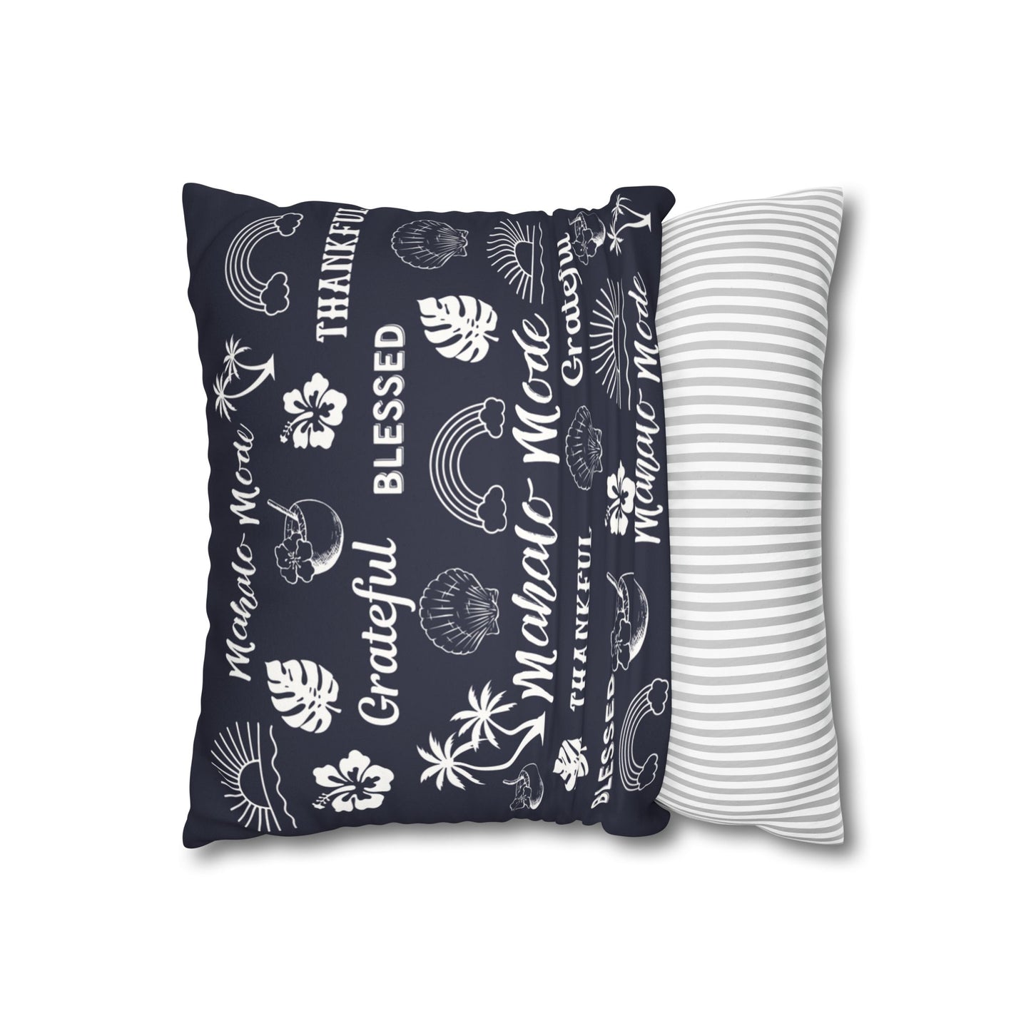 Faux Suede Square Pillow Mahalo Mode Navy (4 sizes)