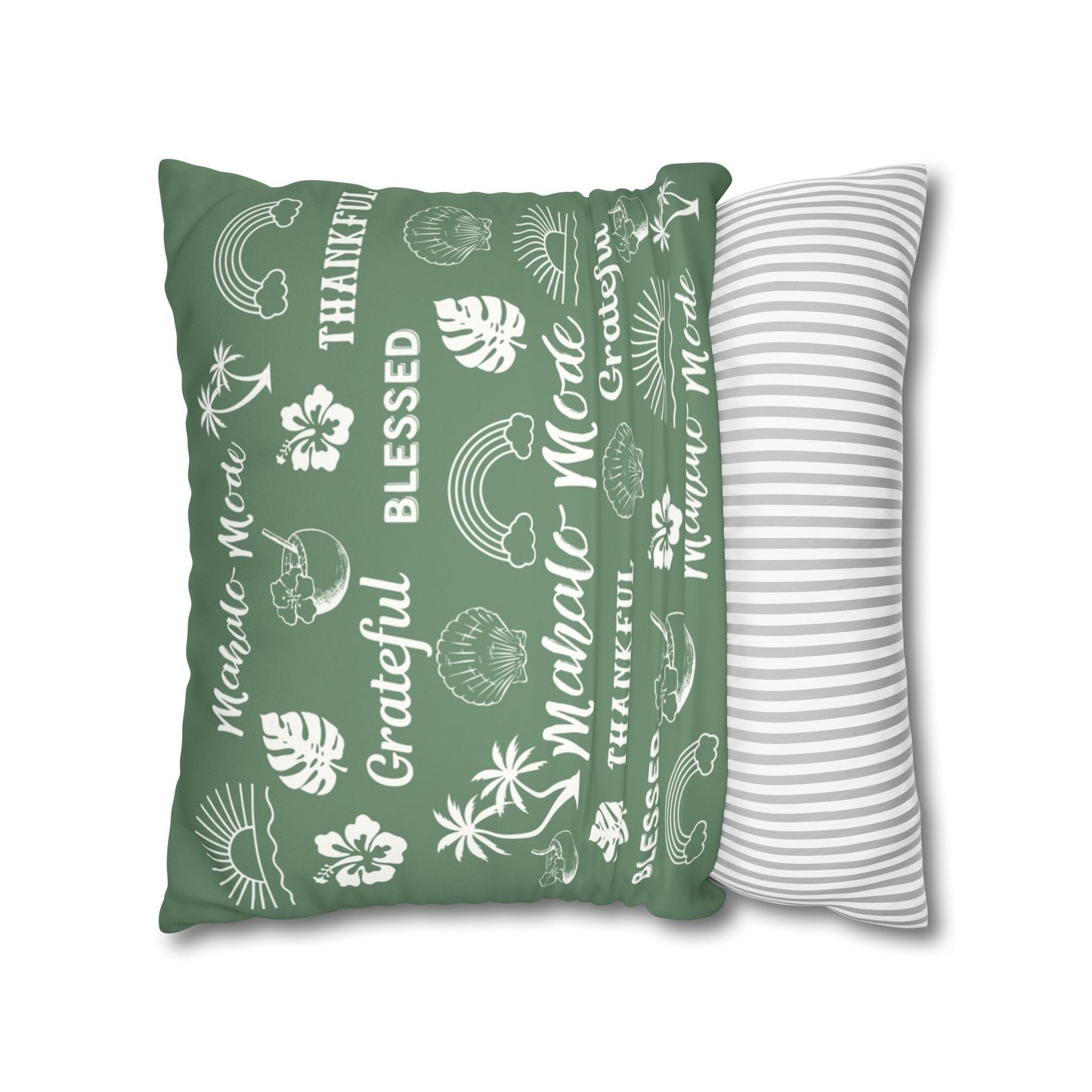 Faux Suede Square Pillow Mahalo Mode Sage (4 sizes)