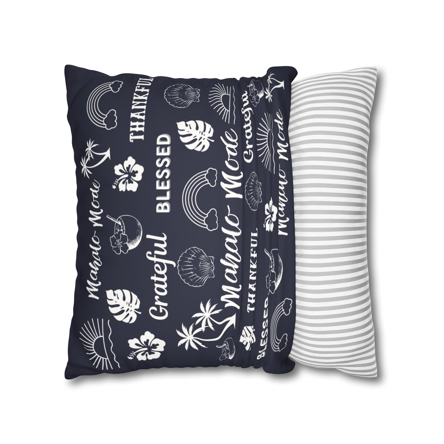 Faux Suede Square Pillow Mahalo Mode Navy (4 sizes)