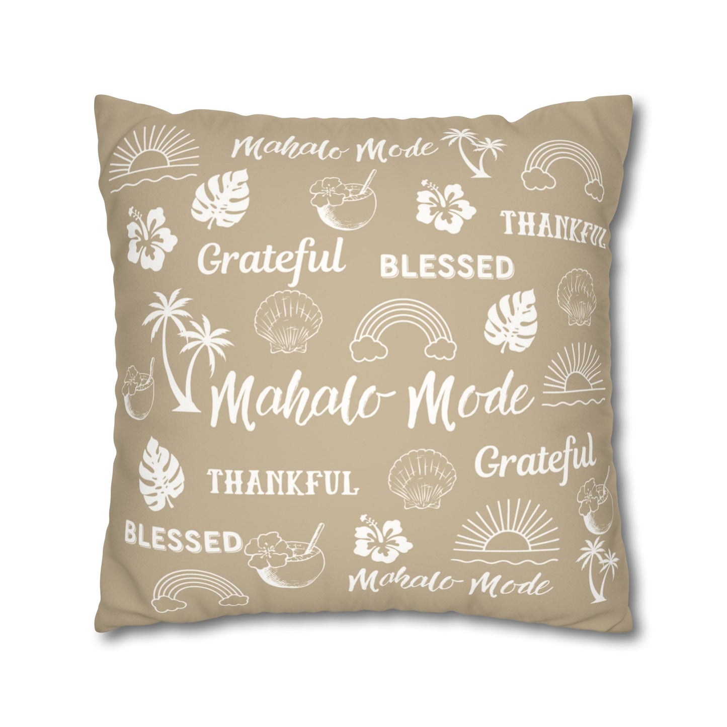 Faux Suede Square Pillow Mahalo Mode Tan (4 sizes)