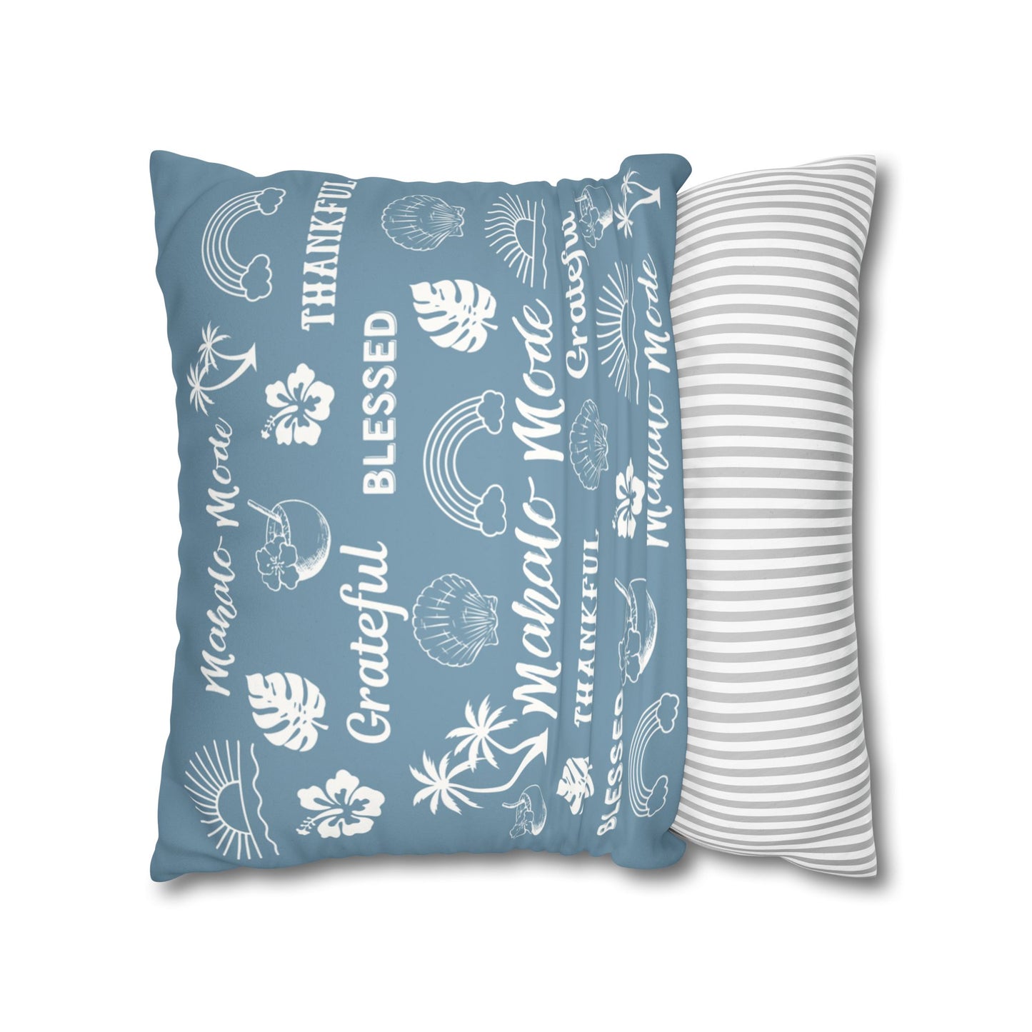 Faux Suede Square Pillow Mahalo Mode Dusty Blue (4 sizes)