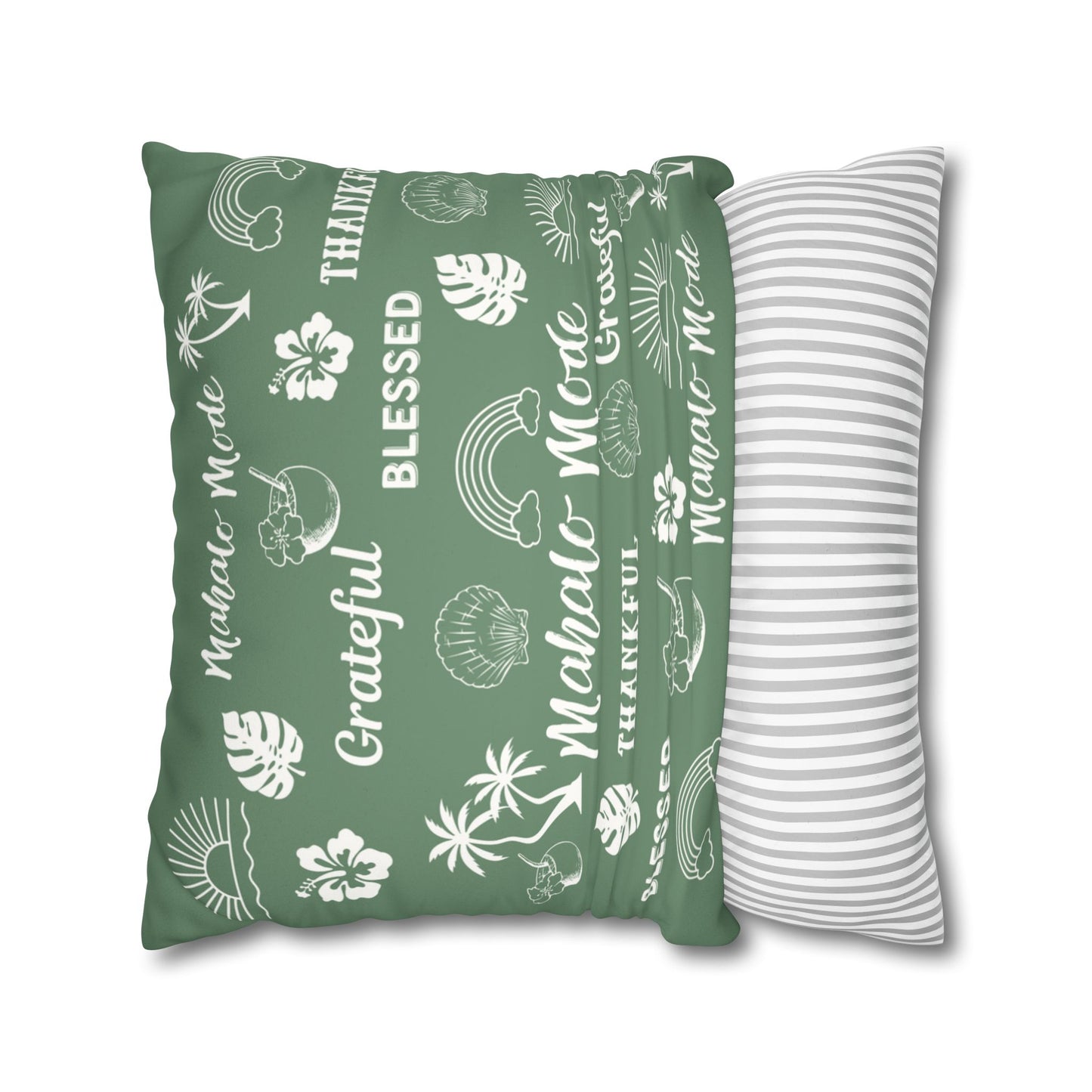 Faux Suede Square Pillow Mahalo Mode Sage (4 sizes)