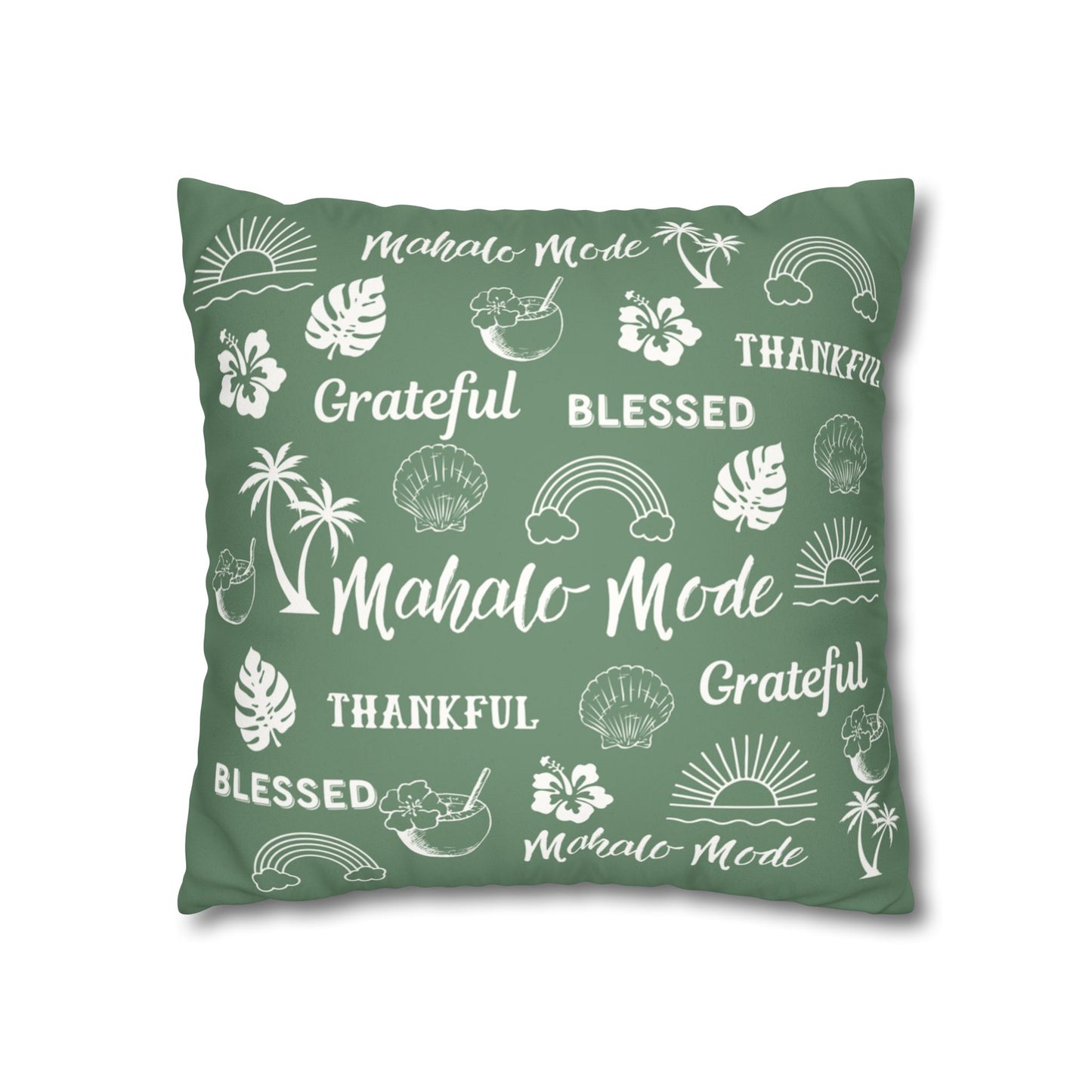 Faux Suede Square Pillow Mahalo Mode Sage (4 sizes)