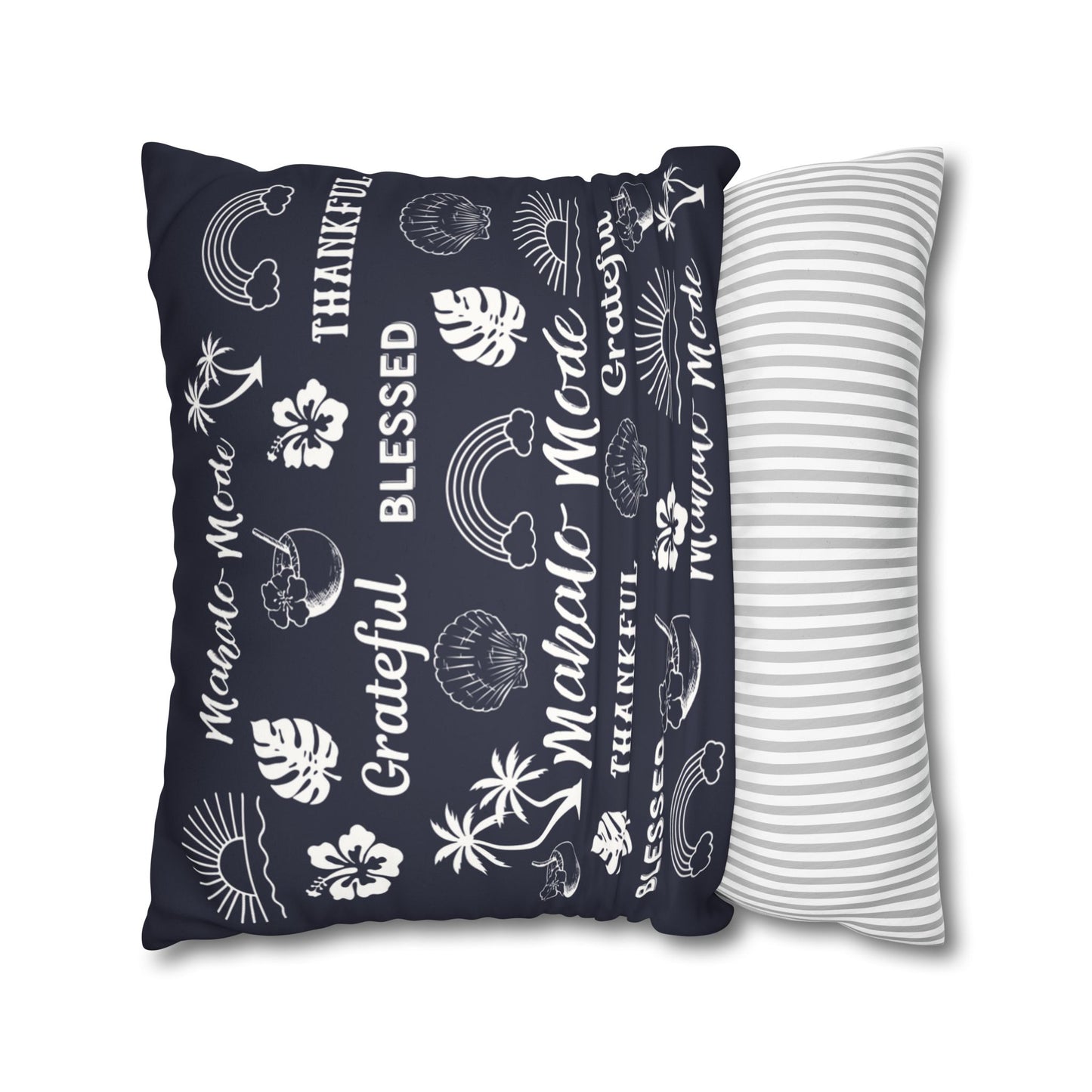 Faux Suede Square Pillow Mahalo Mode Navy (4 sizes)