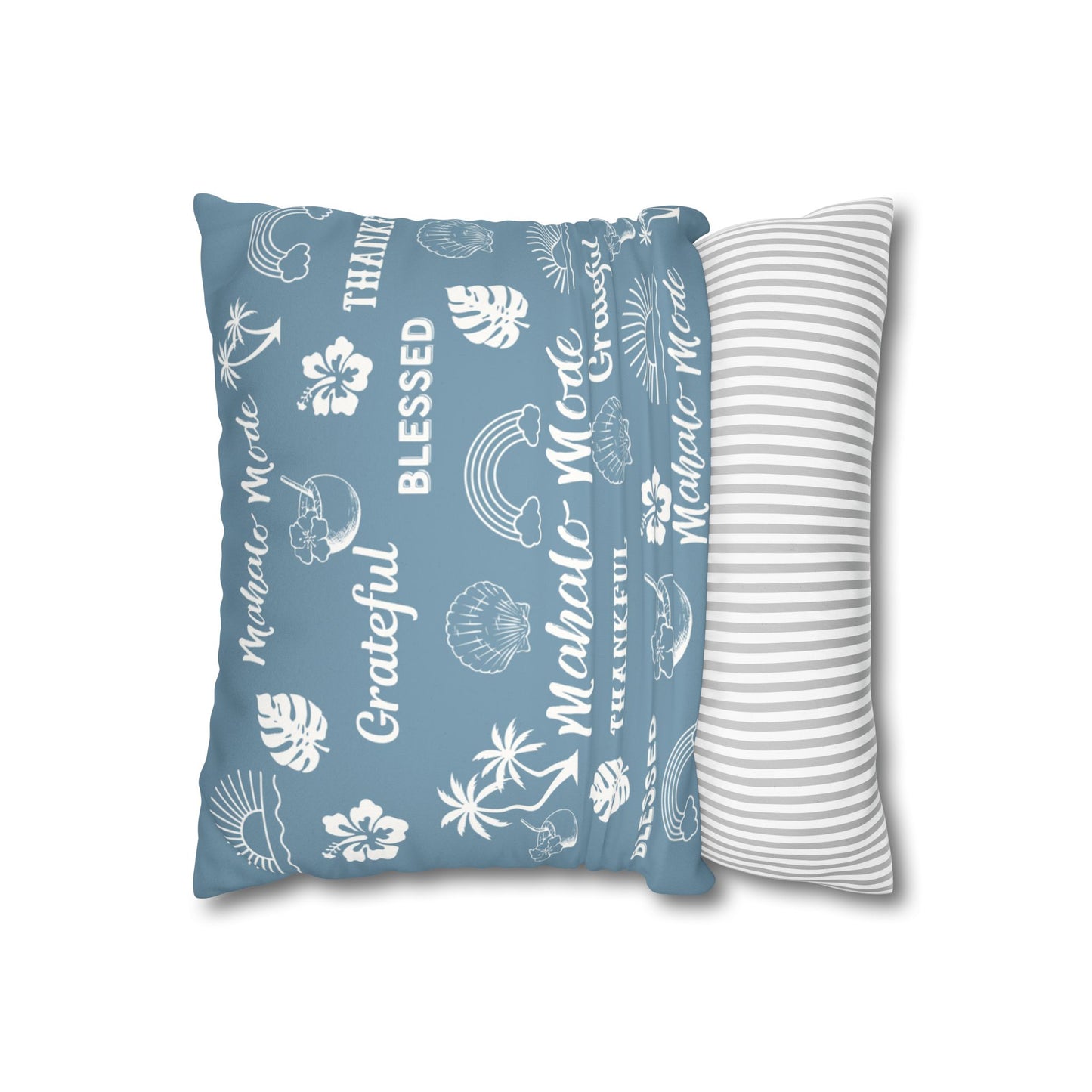 Faux Suede Square Pillow Mahalo Mode Dusty Blue (4 sizes)