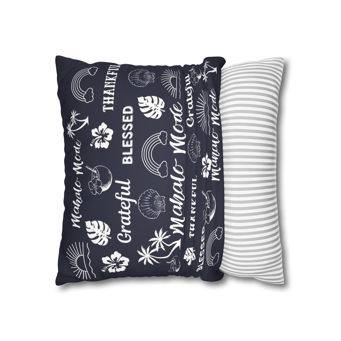 Faux Suede Square Pillow Mahalo Mode Navy (4 sizes)