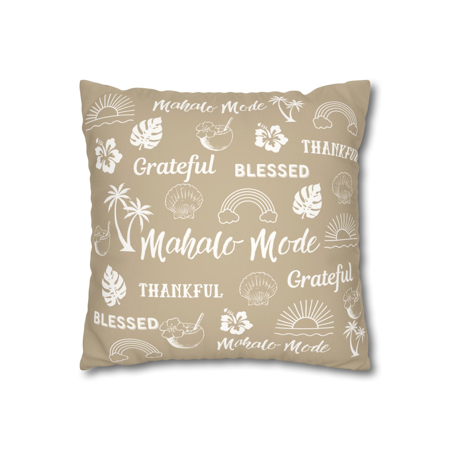 Faux Suede Square Pillow Mahalo Mode Tan (4 sizes)