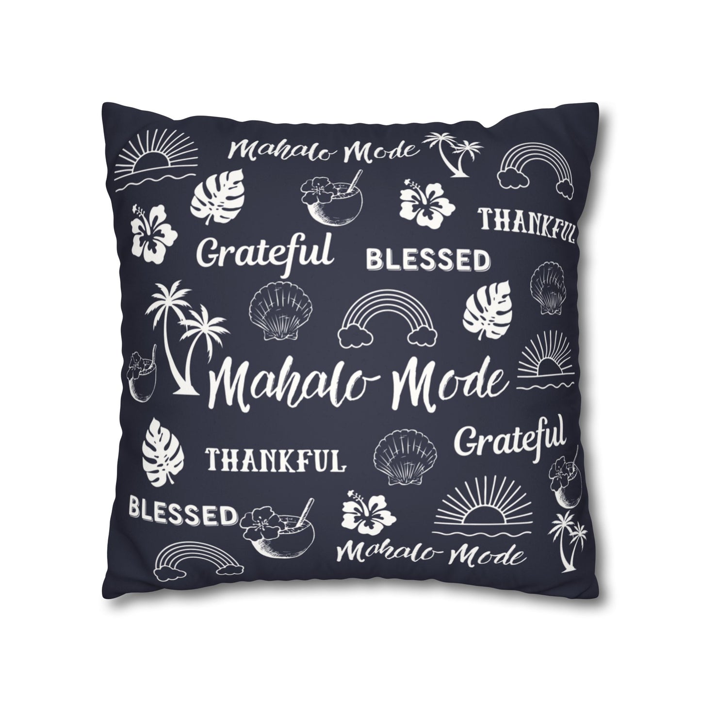 Faux Suede Square Pillow Mahalo Mode Navy (4 sizes)