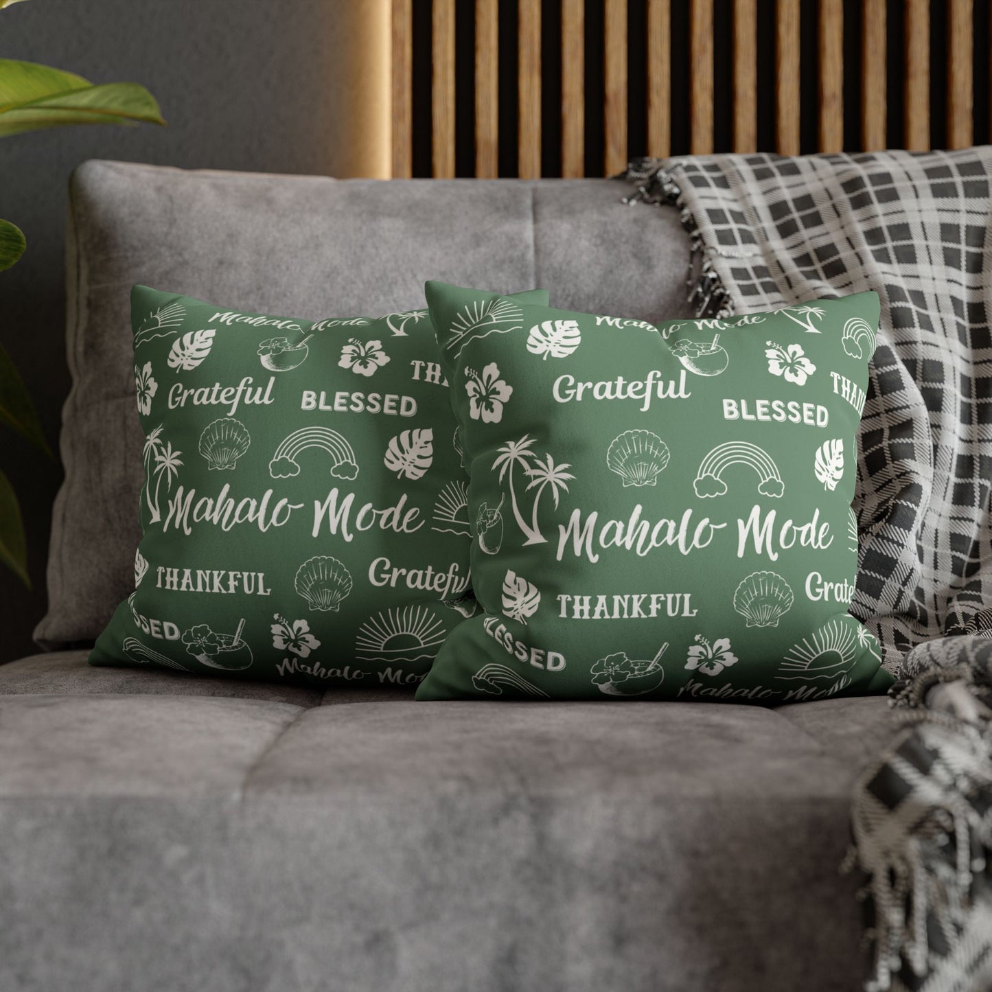 Faux Suede Square Pillow Mahalo Mode Sage (4 sizes)