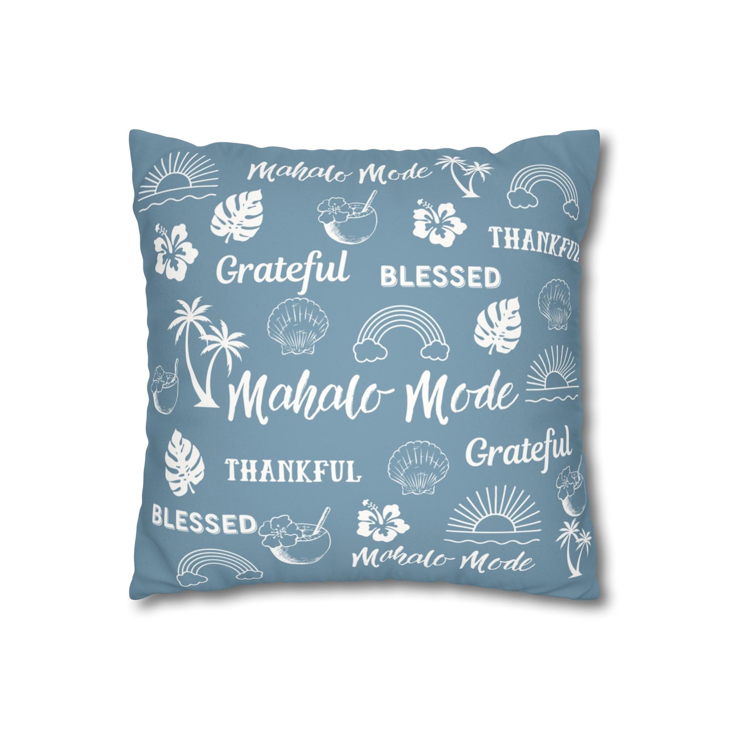 Faux Suede Square Pillow Mahalo Mode Dusty Blue (4 sizes)