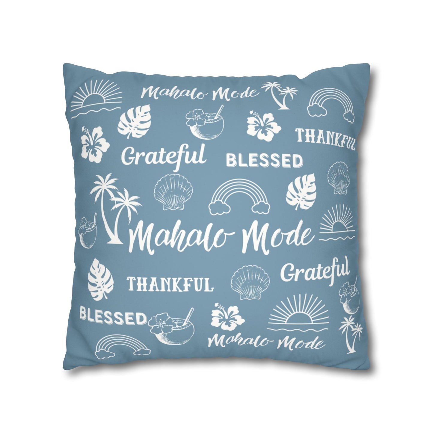 Faux Suede Square Pillow Mahalo Mode Dusty Blue (4 sizes)