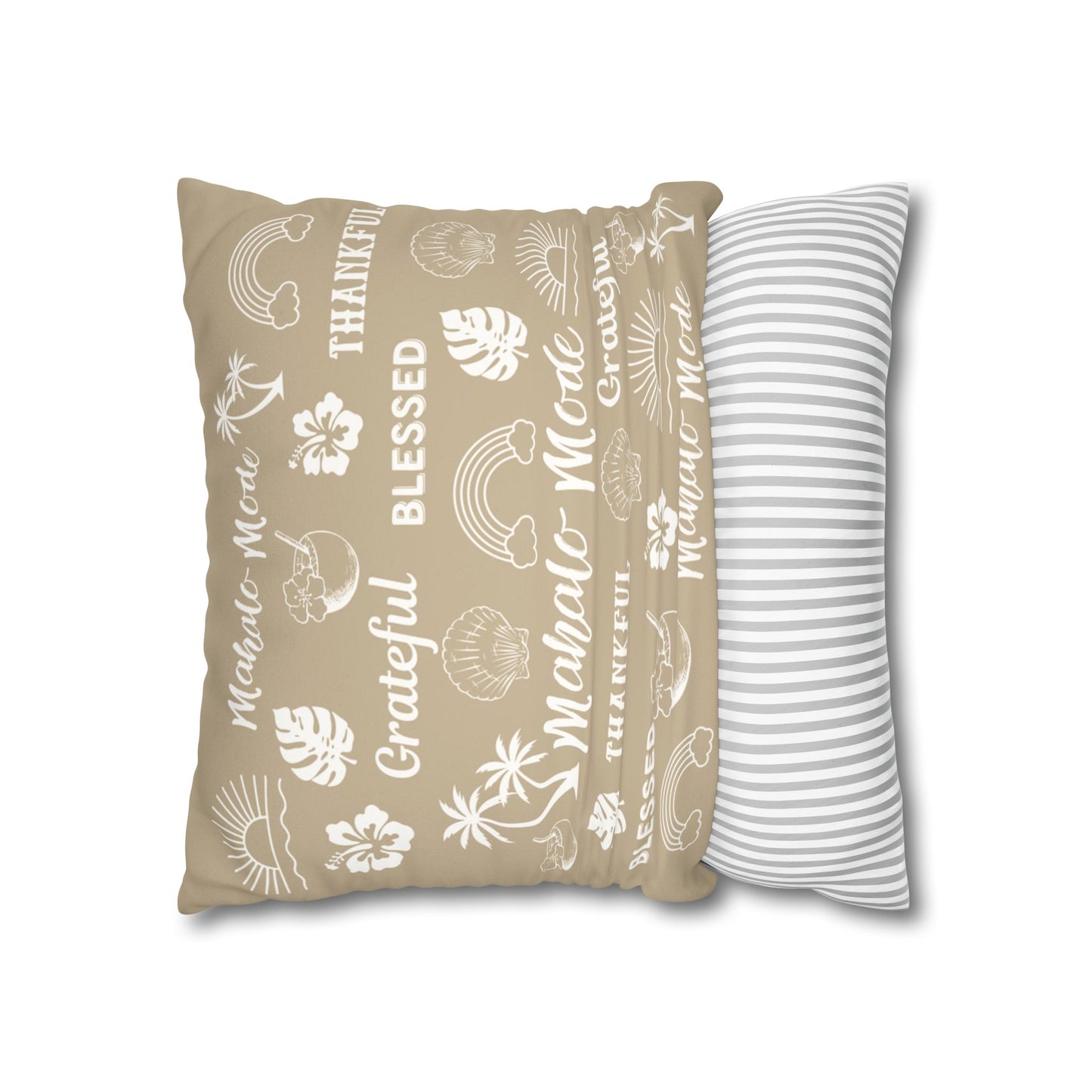 Faux Suede Square Pillow Mahalo Mode Tan (4 sizes)