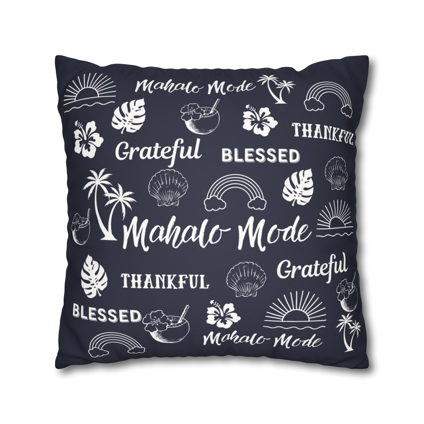 Faux Suede Square Pillow Mahalo Mode Navy (4 sizes)