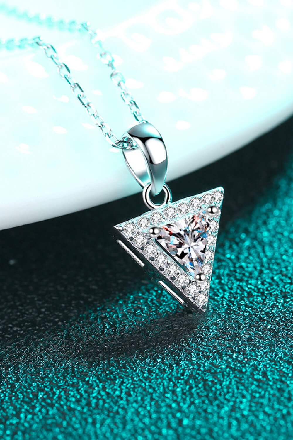 .5 Carat Moissanite Triangle Pendant Necklace - Global Village Kailua Boutique