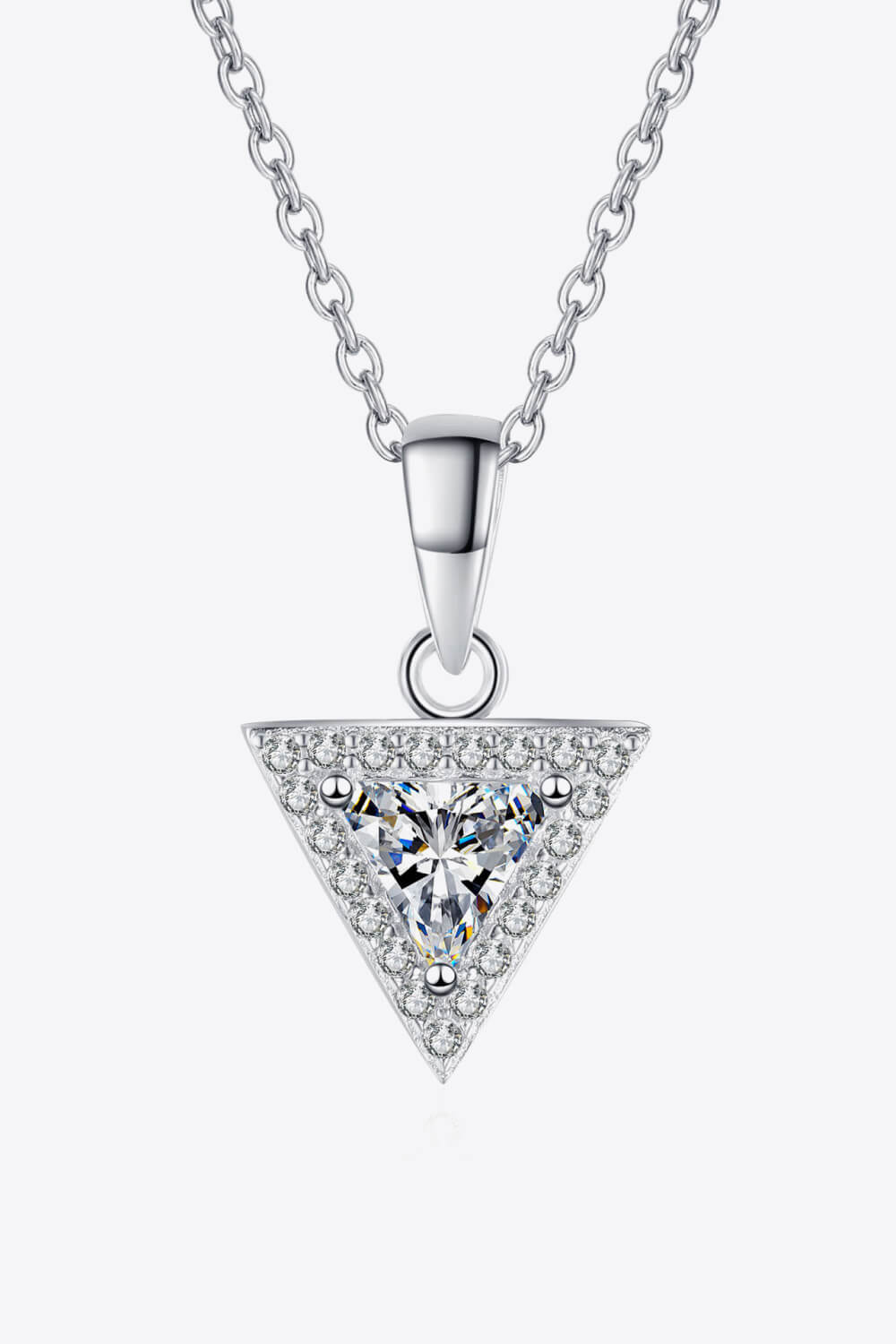 .5 Carat Moissanite Triangle Pendant Necklace - Global Village Kailua Boutique