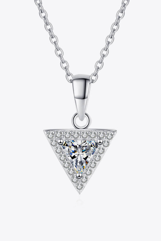 .5 Carat Moissanite Triangle Pendant Necklace - Global Village Kailua Boutique