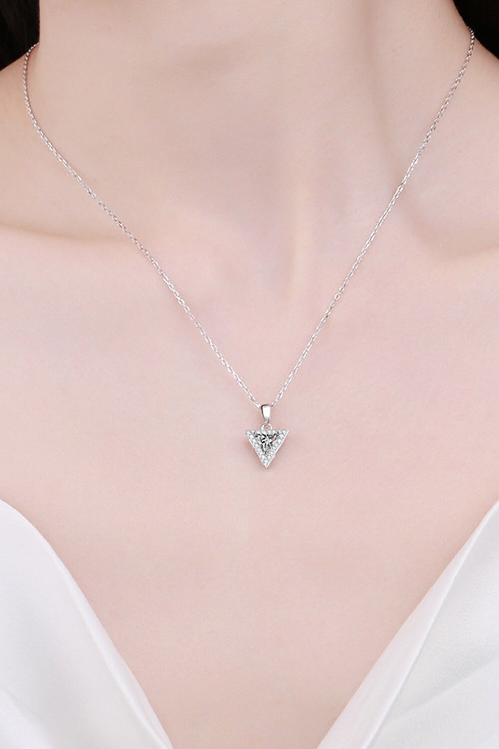 .5 Carat Moissanite Triangle Pendant Necklace - Global Village Kailua Boutique
