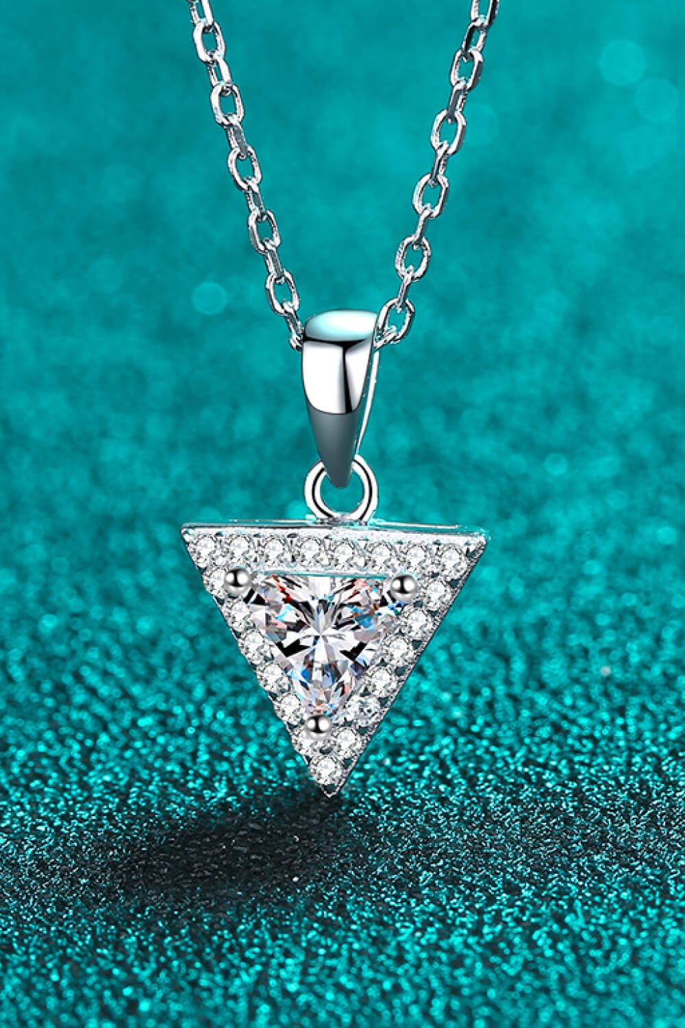 .5 Carat Moissanite Triangle Pendant Necklace - Global Village Kailua Boutique