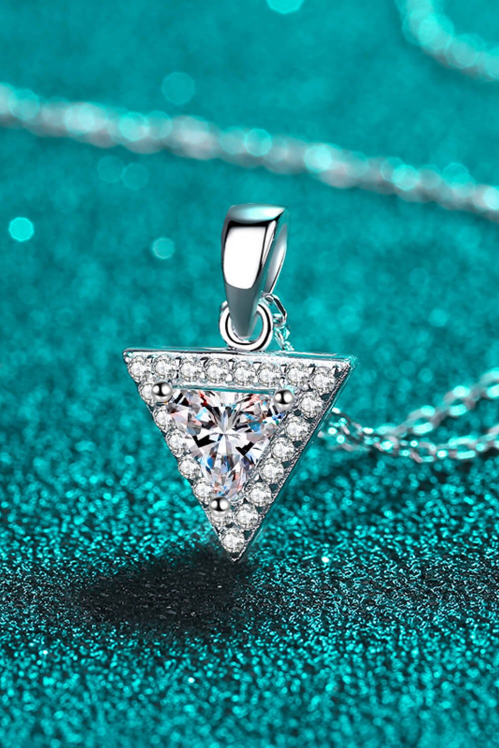 .5 Carat Moissanite Triangle Pendant Necklace - Global Village Kailua Boutique