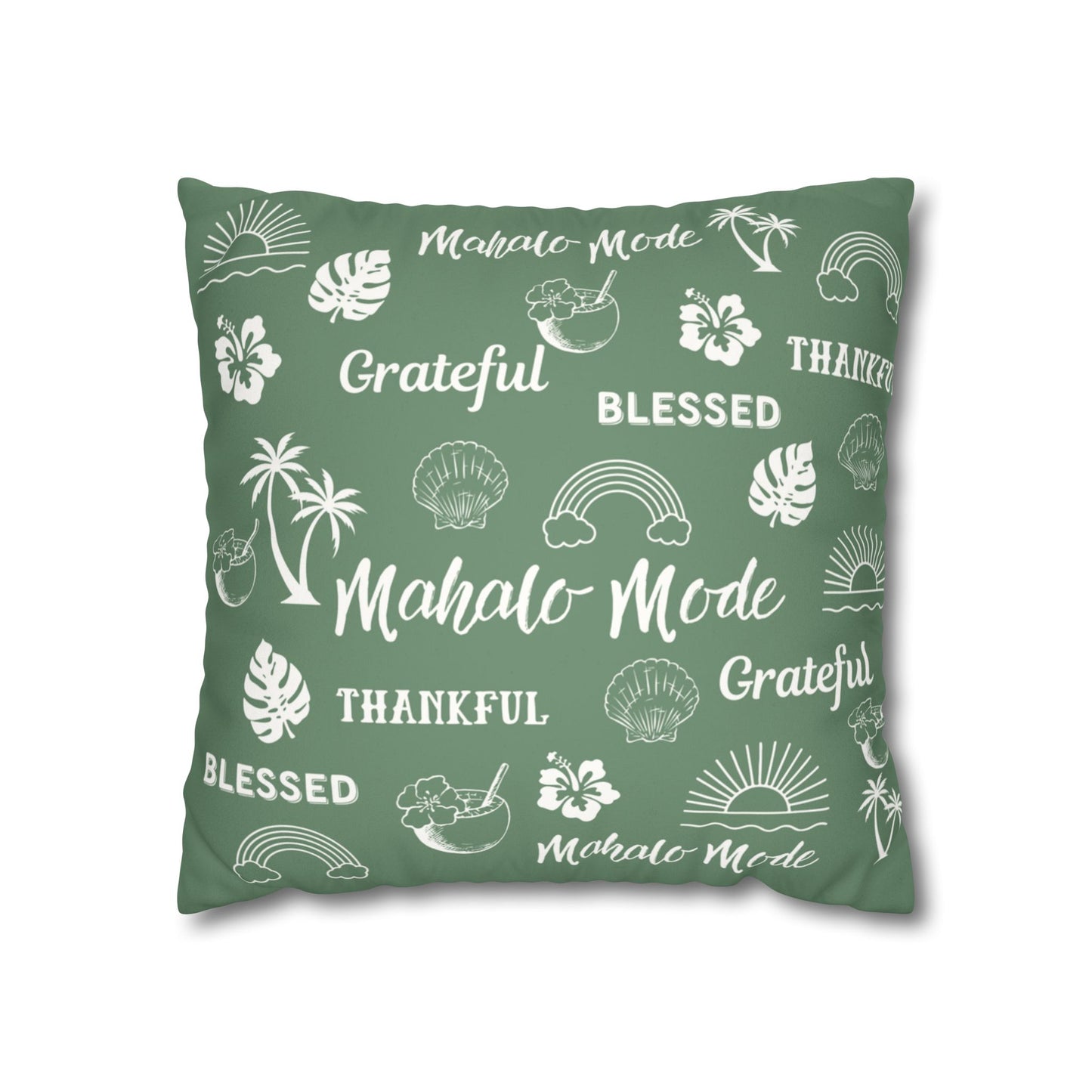 Faux Suede Square Pillow Mahalo Mode Sage (4 sizes)